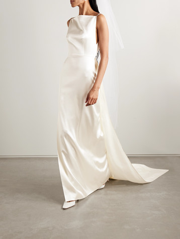 Danielle Frankel Emerson silk and wool-blend satin gown