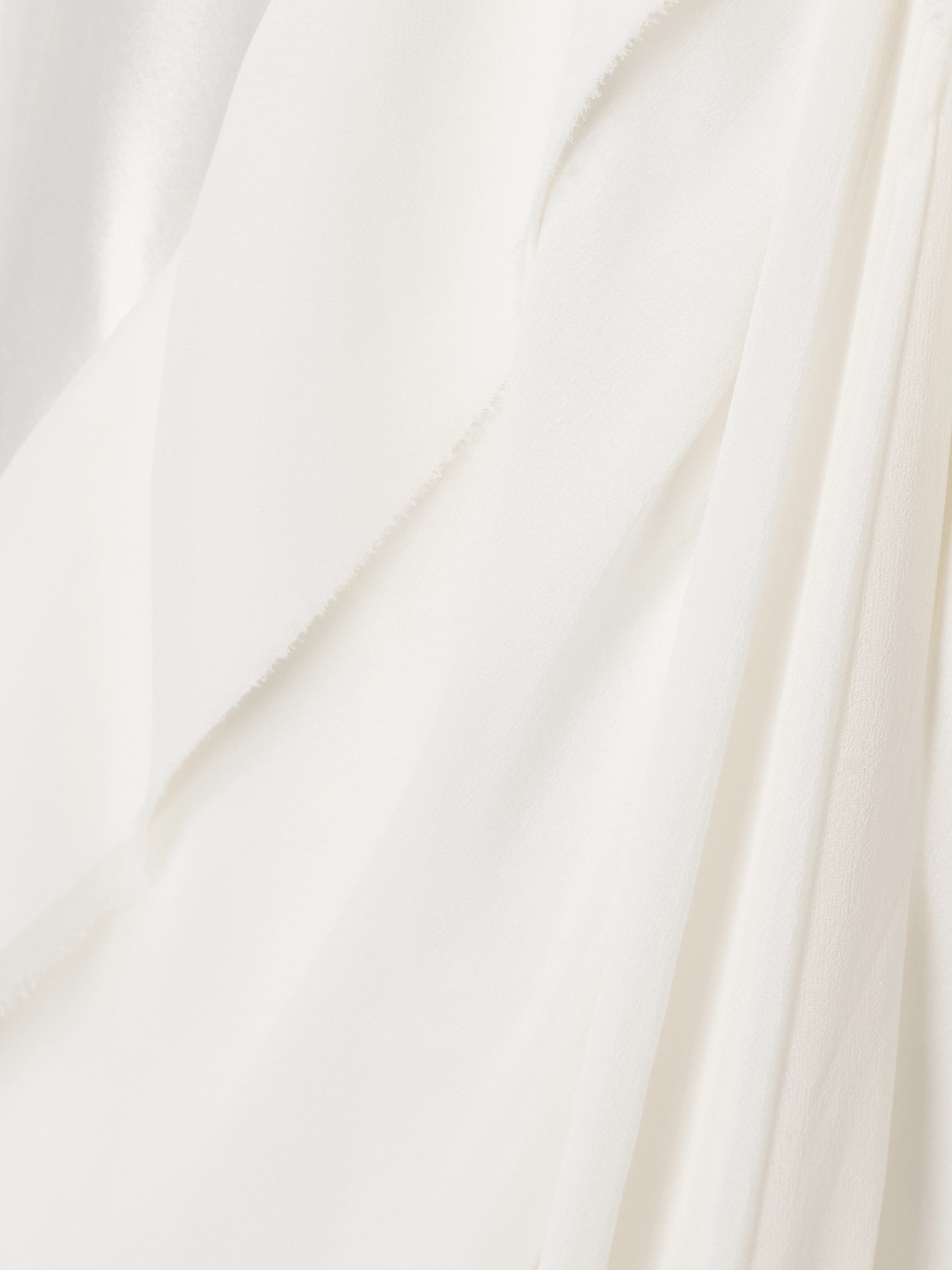 Danielle Frankel Arlo Open-back Silk Chiffon-trimmed Silk And Wool-blend Satin Gown