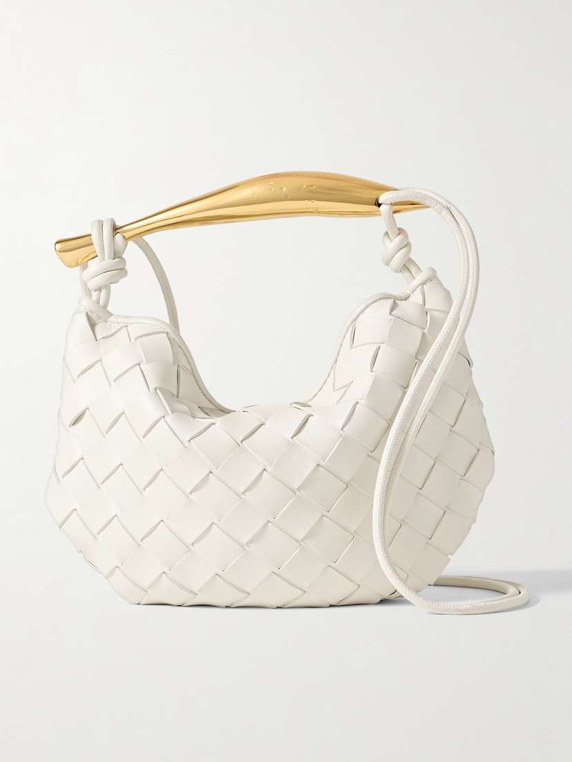 Bottega Veneta Sardine Mini Embellished Intrecciato Leather Shoulder Bag