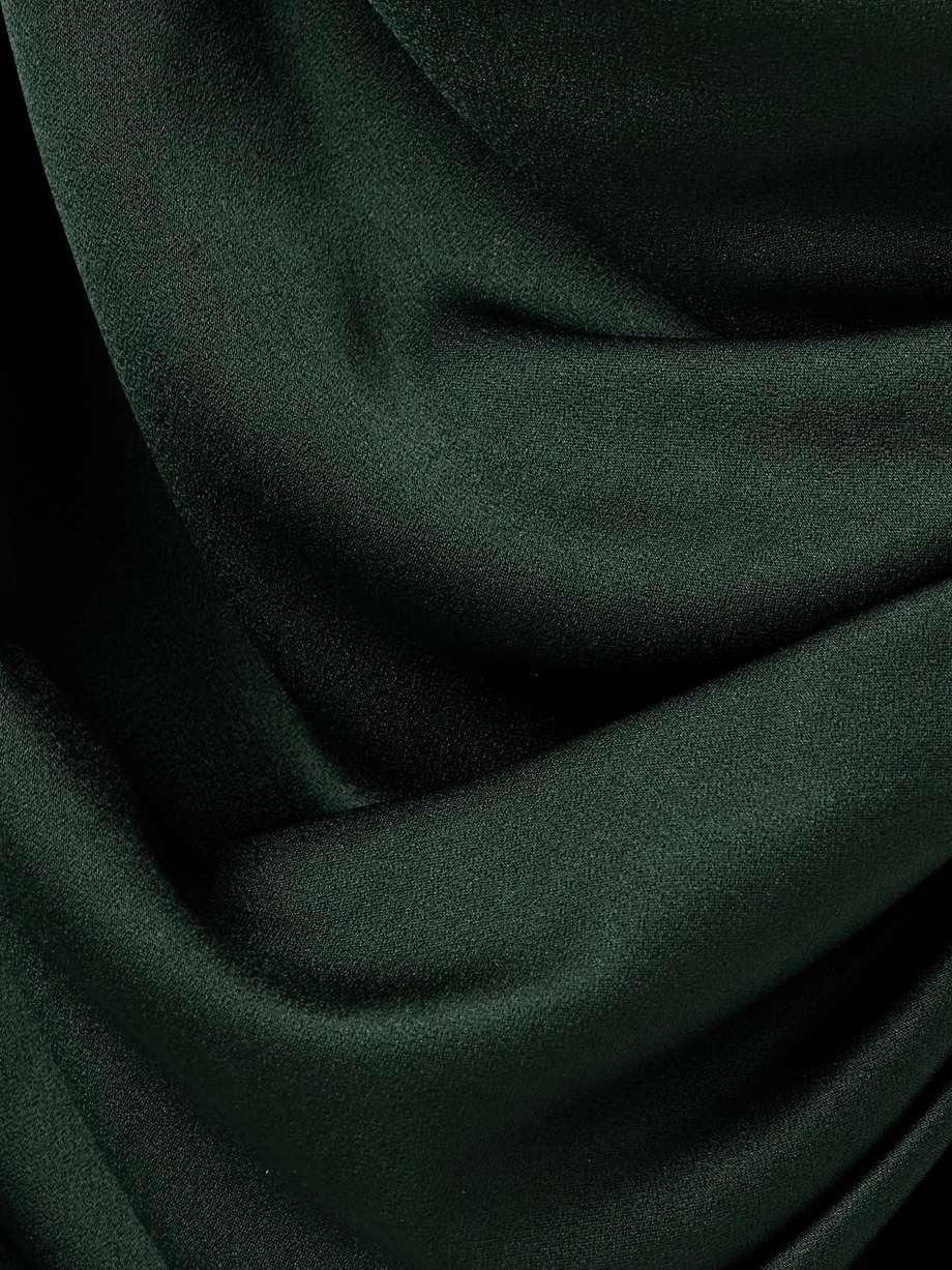 strapless draped satin-crepe gown