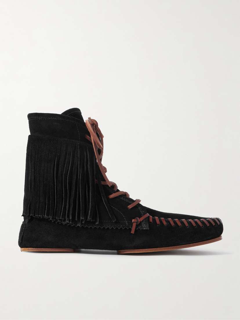 Paris Texas Indiana Fringed Suede Ankle Boots