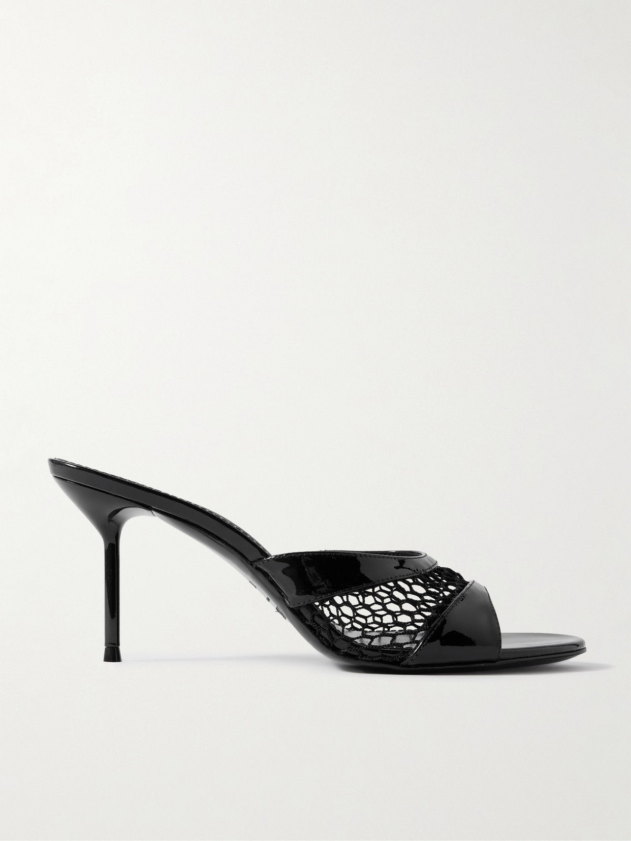 Paris Texas Lidia Patent-leather And Mesh Sandals In Black