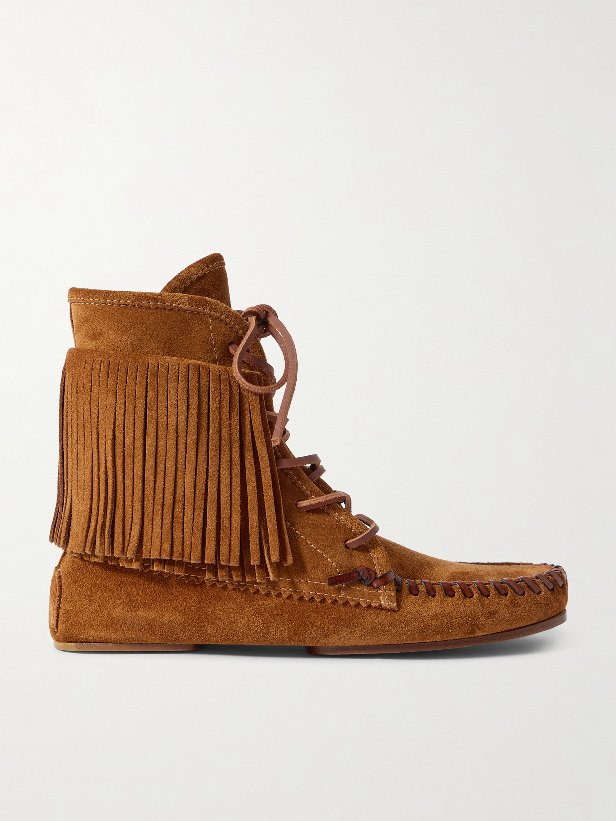 Paris Texas Indiana Fringed Suede Ankle Boots In Brown