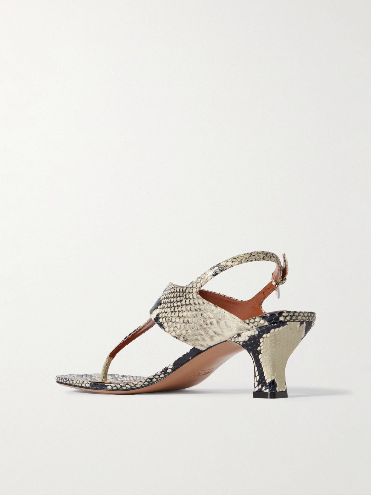 Paris Texas Portofino Snake-effect Leather Sandals In Animal Print