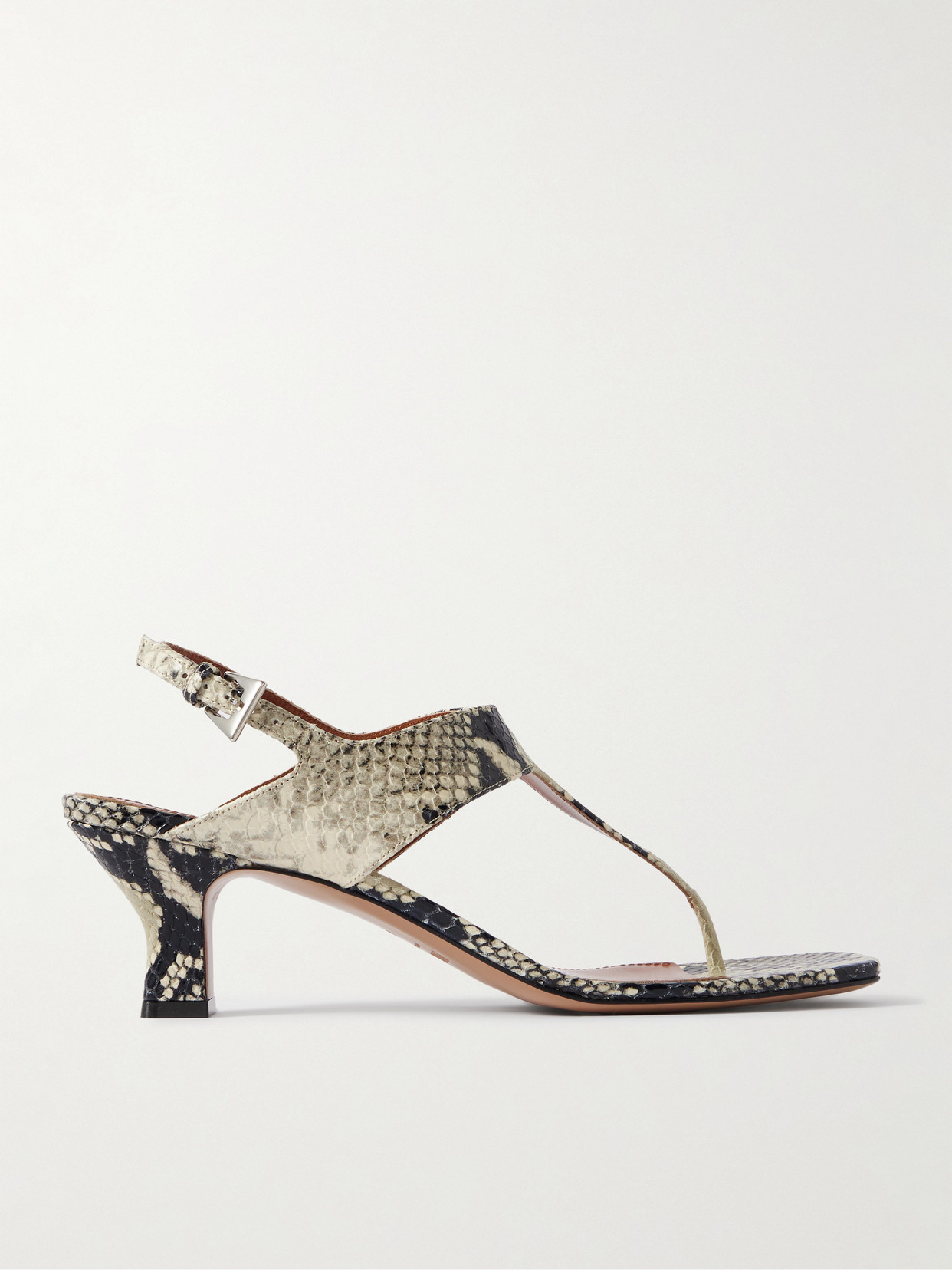Paris Texas Portofino Snake-effect Leather Sandals In Animal Print