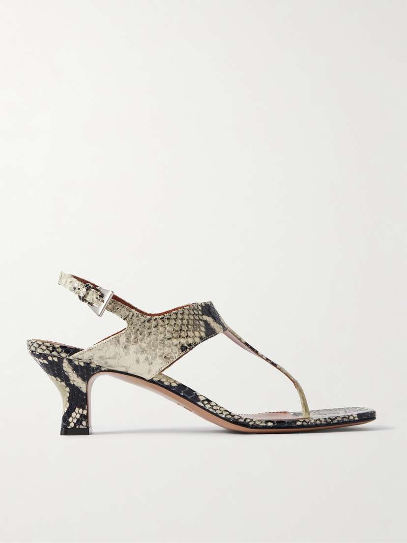 Paris Texas Portofino Snake-effect Leather Sandals