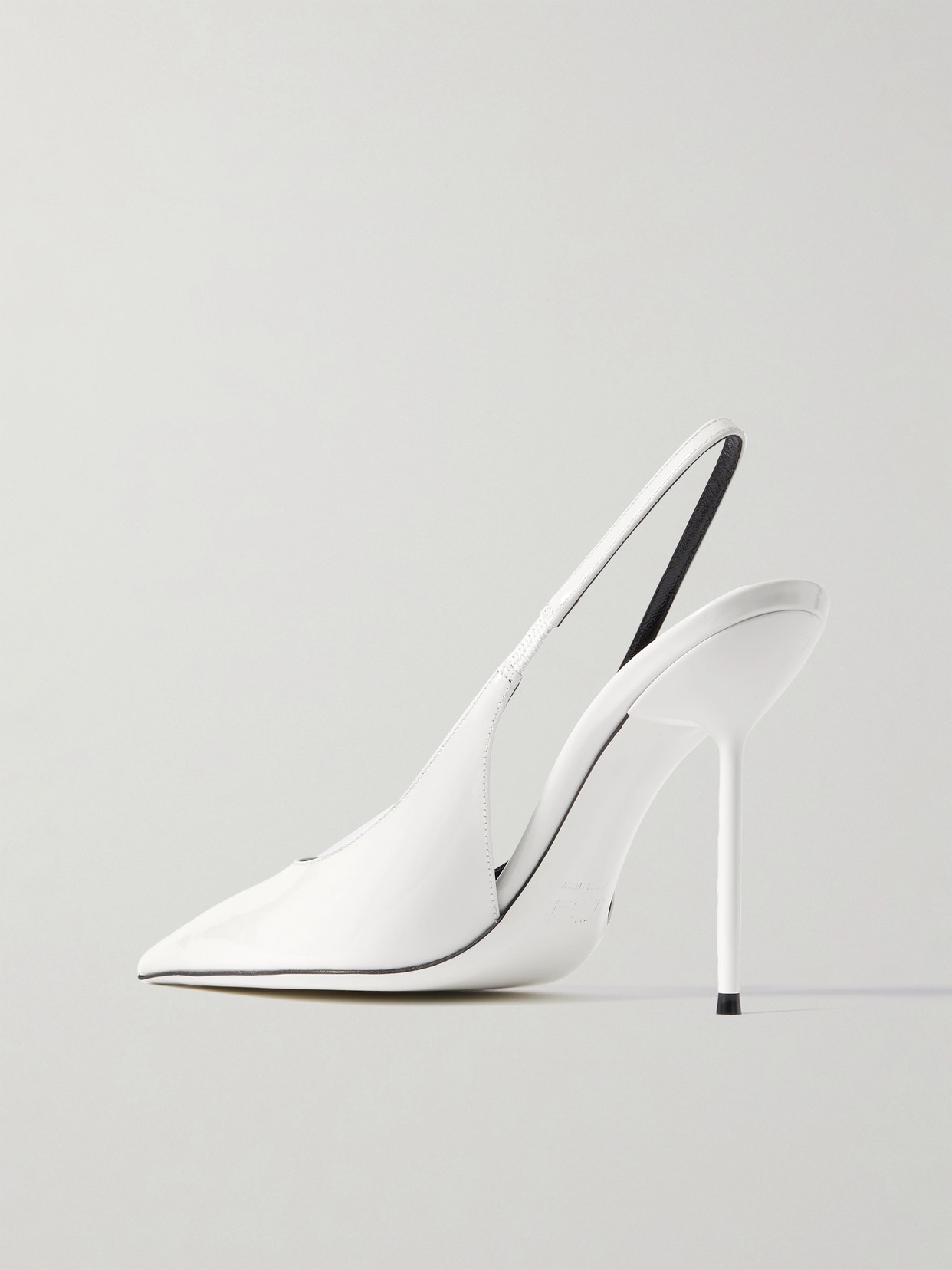 Paris Texas Lidia 105 Mirrored Leather Slingback Pumps In White