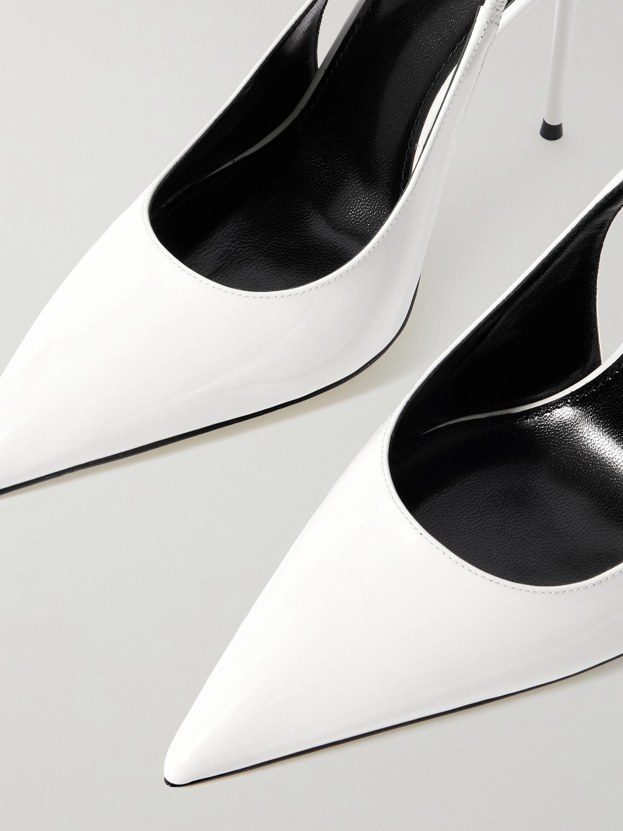 Paris Texas Lidia 105 Mirrored Leather Slingback Pumps In White