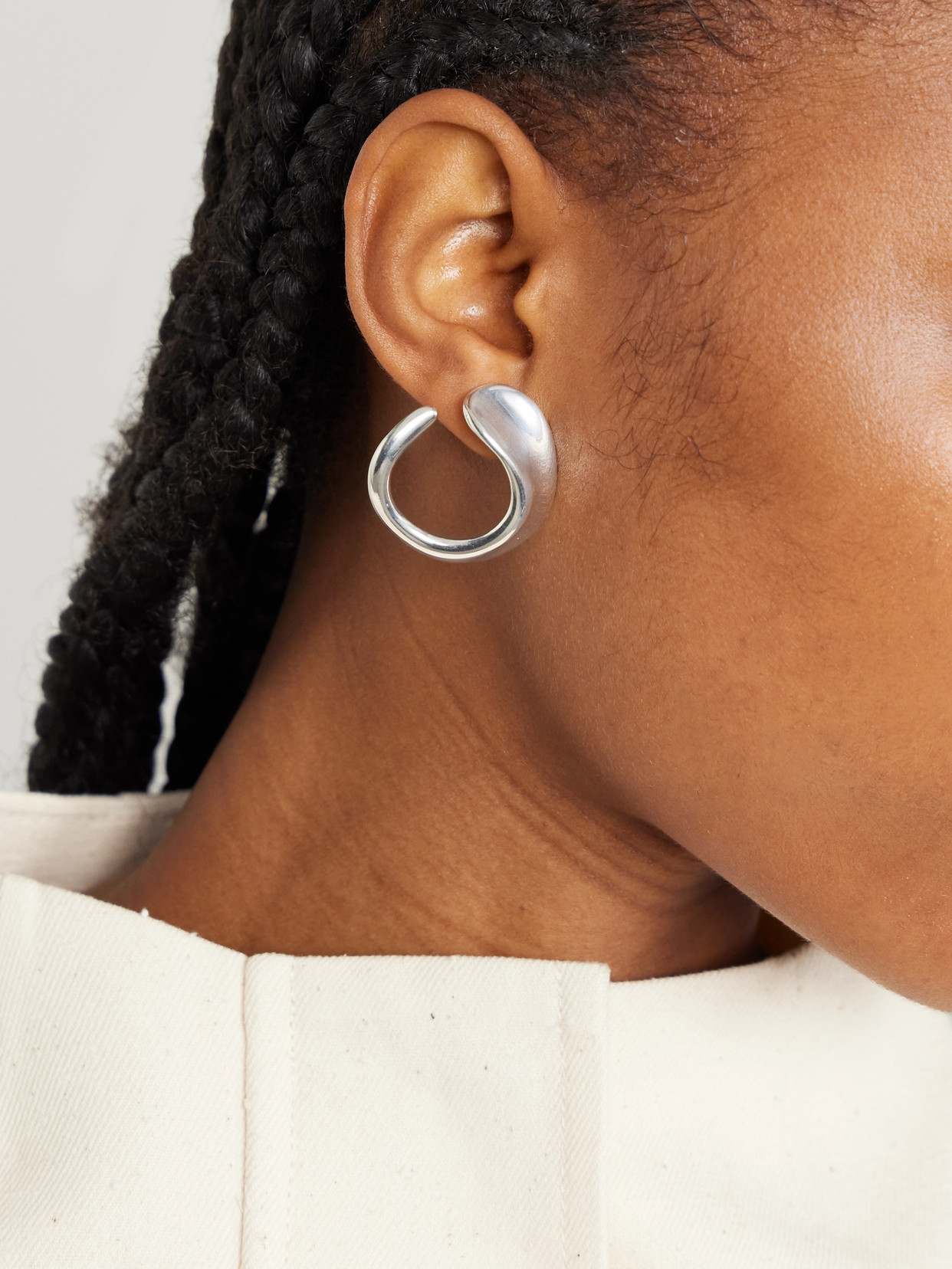 Agmes Marta Recycled Sterling Silver Hoop Earrings In Silver