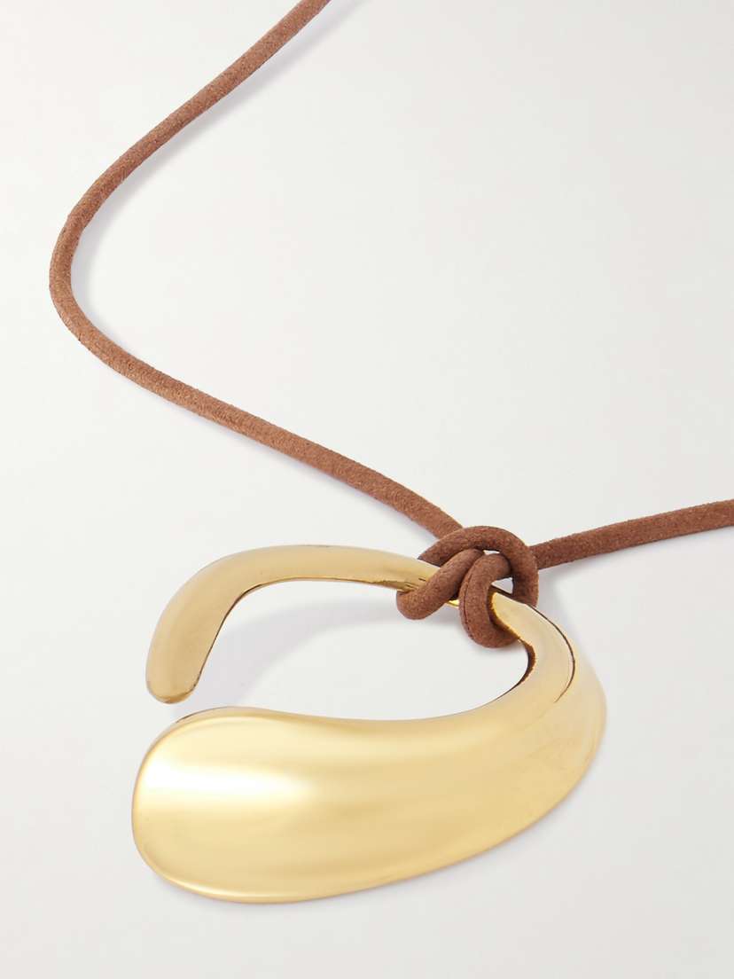 AGMES Marta Gold Vermeil And Suede Necklace