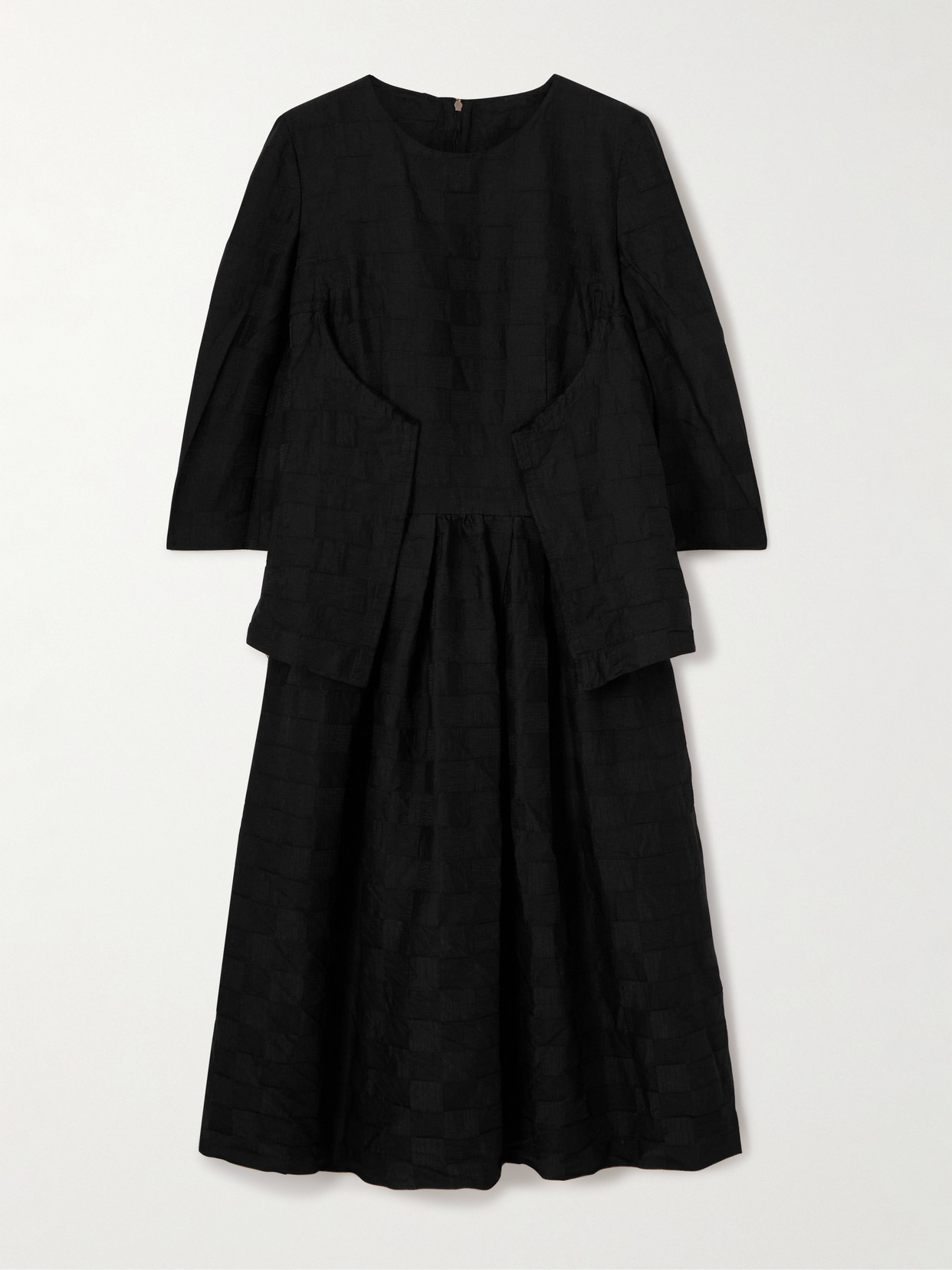 Comme Des Garçons Jacquard Midi Dress In Black