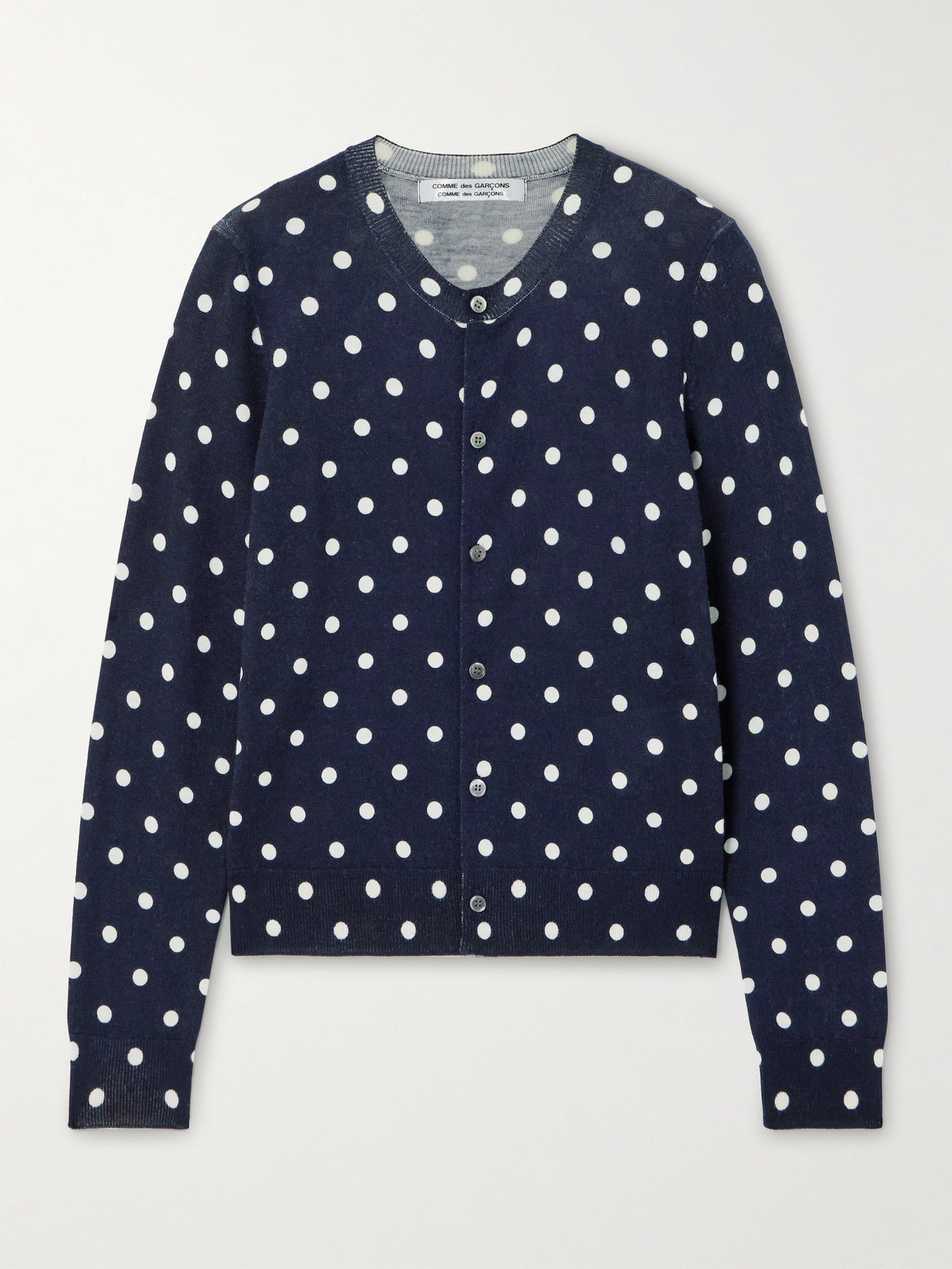 Comme des Garçons Comme des Garçons - Polka-dot Wool Cardigan - Navy