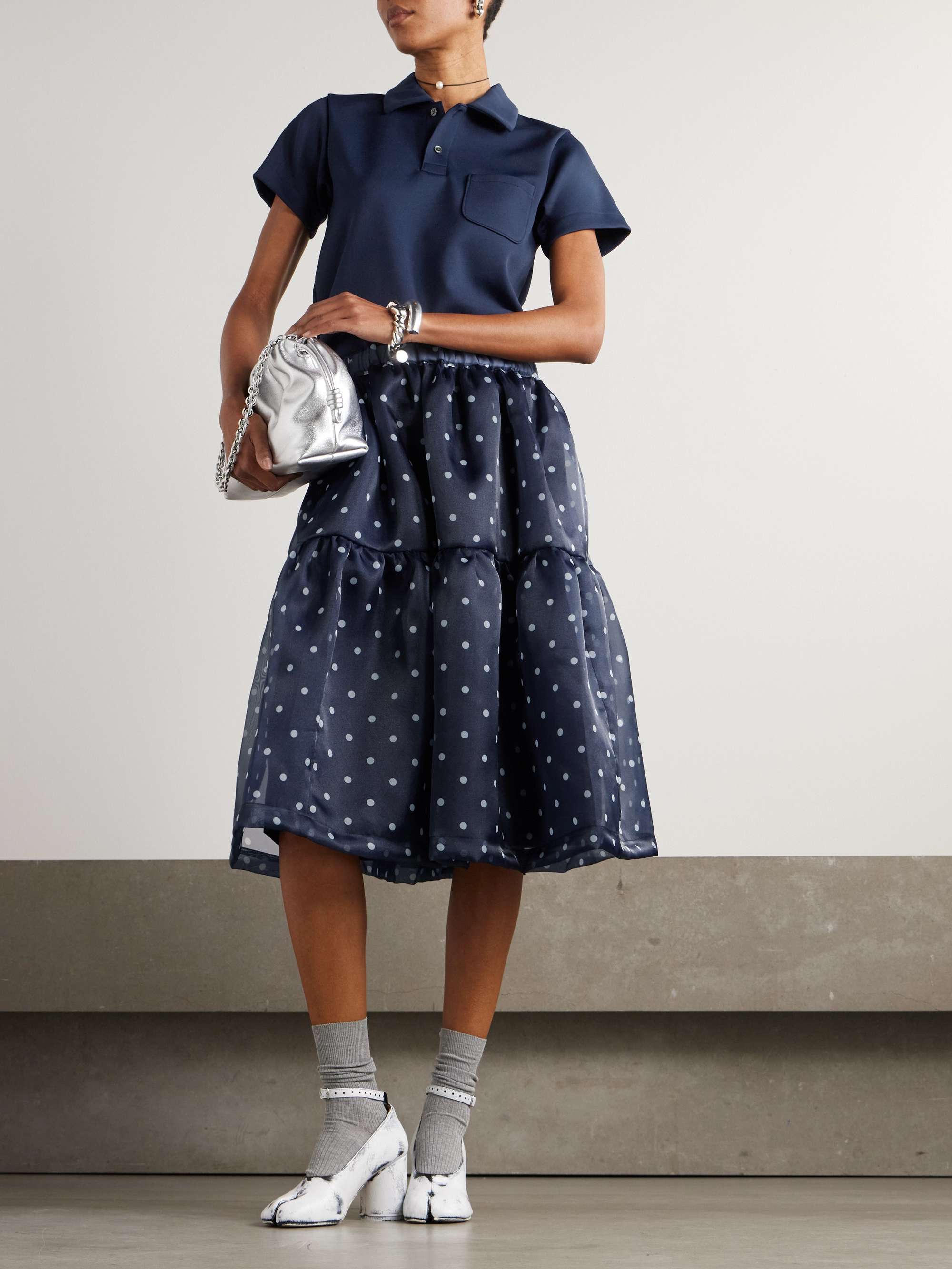 COMME DES GARÇONS GIRL Tiered polka-dot organza skirt | NET