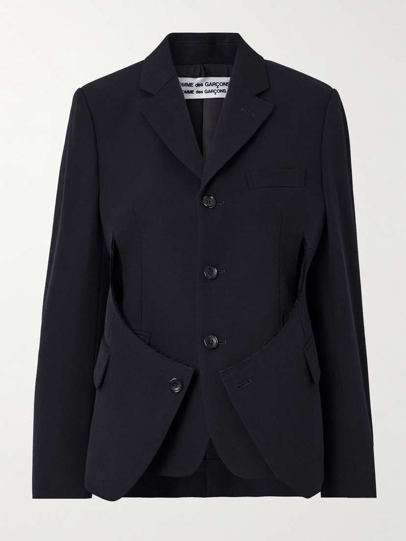 Comme des Garçons Comme des Garçons Layered Cutout Wool-twill Blazer