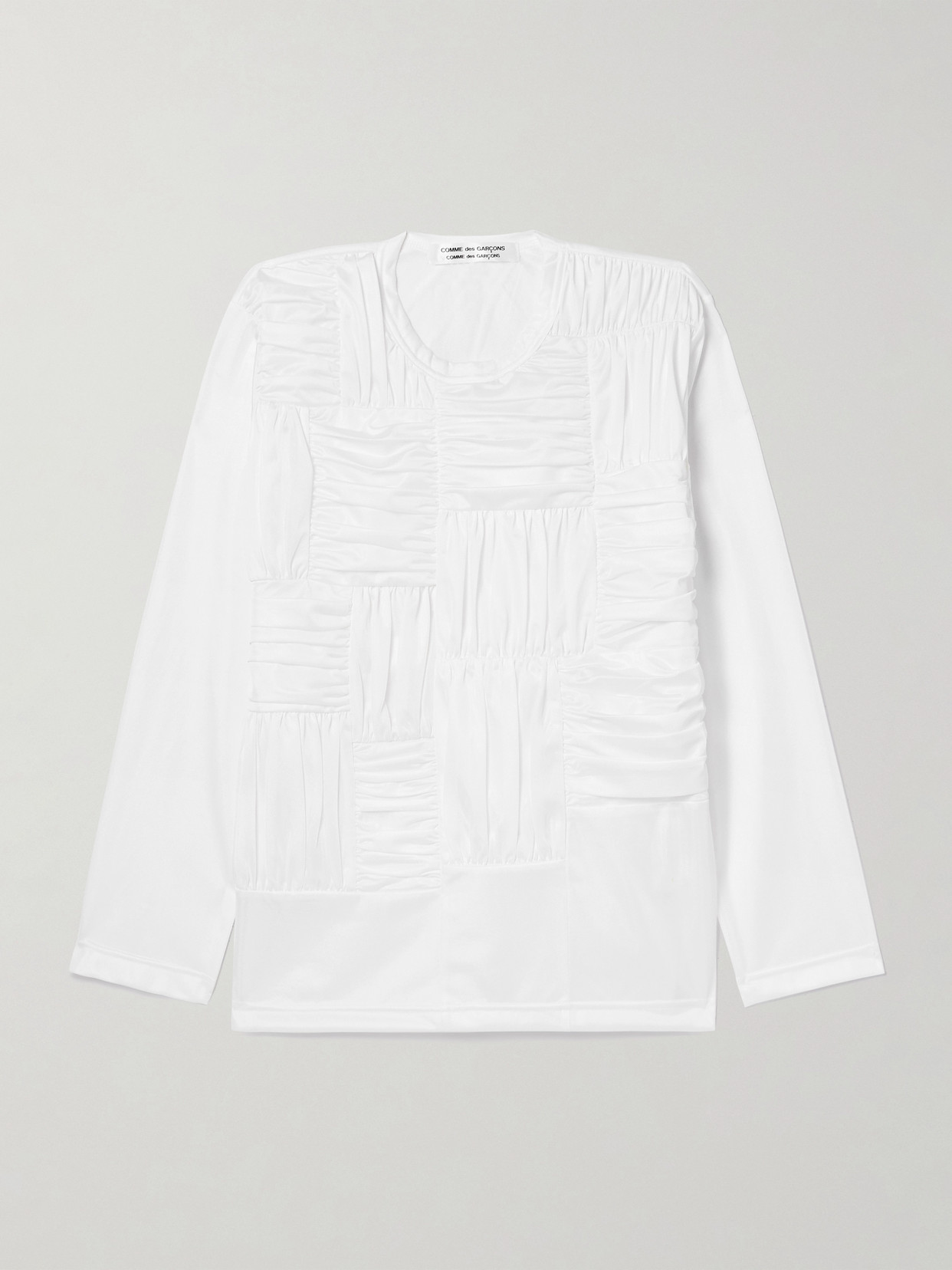 Comme des Garçons Comme des Garçons - Ruffled Pintucked Cotton-poplin Blouse - Off-white