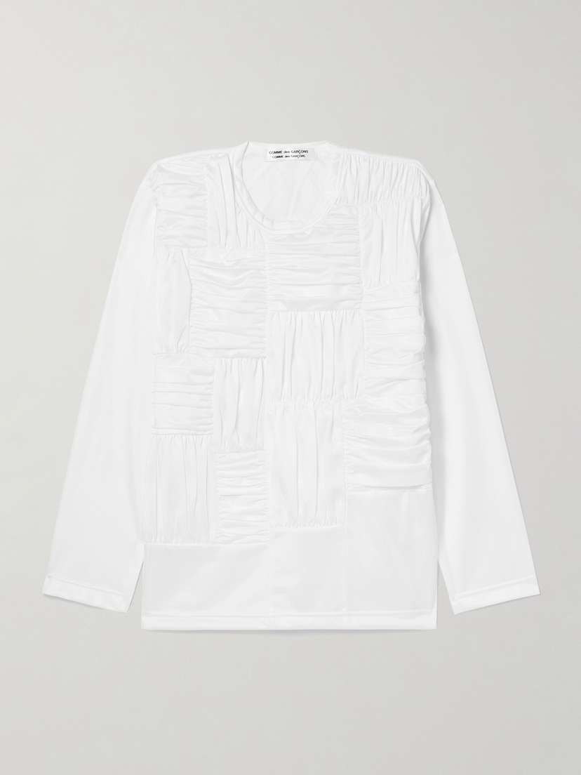 Comme des Garçons Comme des Garçons Ruffled Pintucked Cotton-poplin Blouse