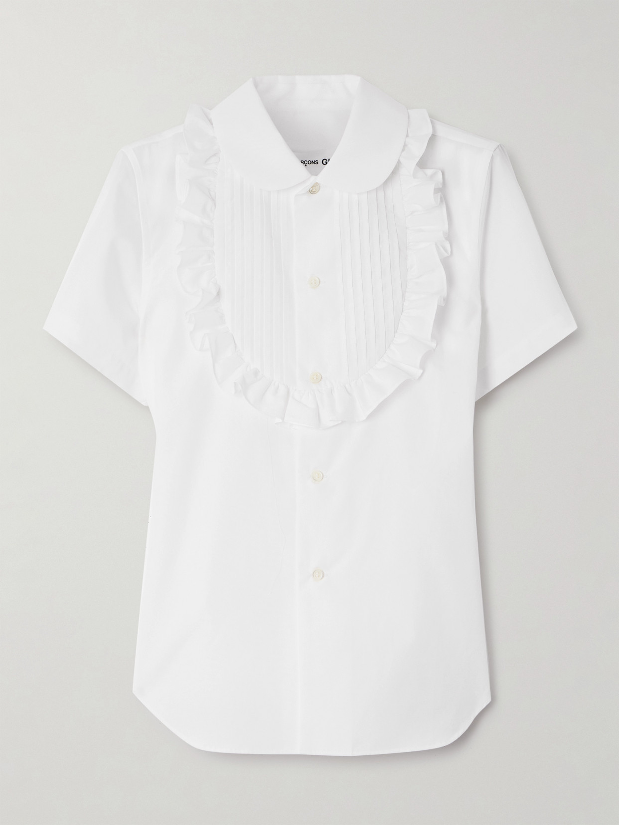 Comme des Garçons GIRL - Pleated Ruffled Cotton-poplin Shirt - White