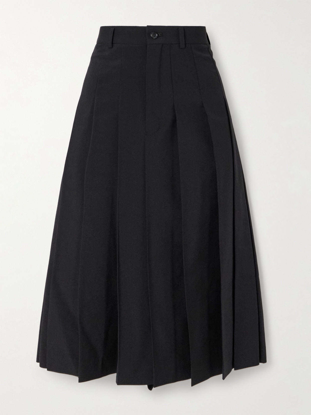 Comme Des Garçons Pleated Wool Culottes In Black