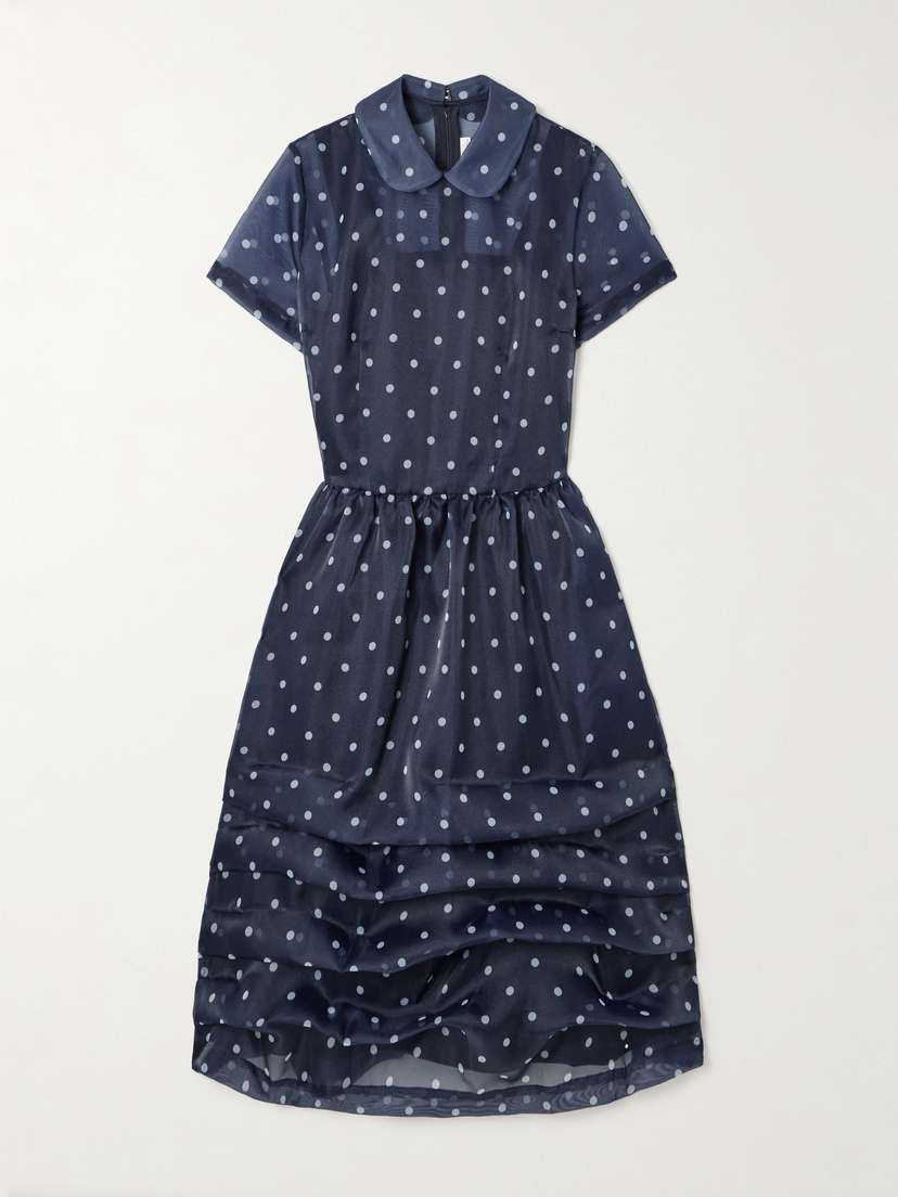 Comme des Garçons GIRL Tiered Polka-dot Organza Midi Dress
