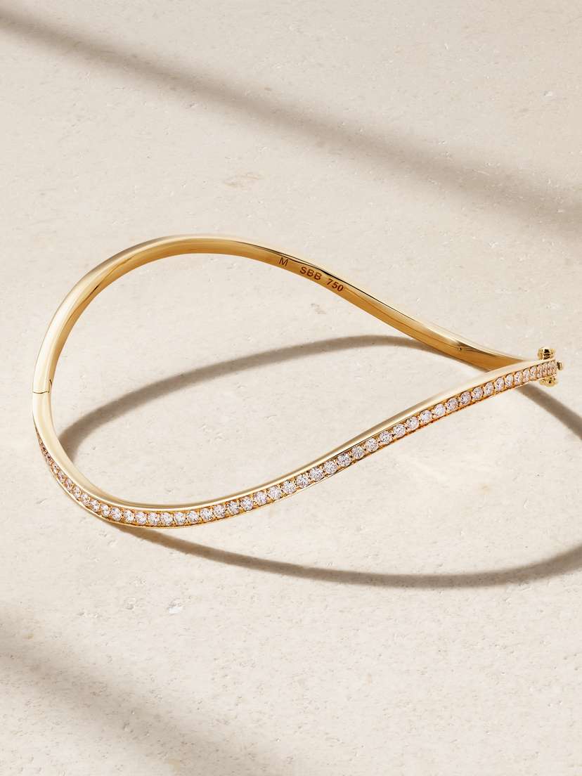 Sophie Bille Brahe Courbe 18-karat Recycled Gold Diaond Bracelet