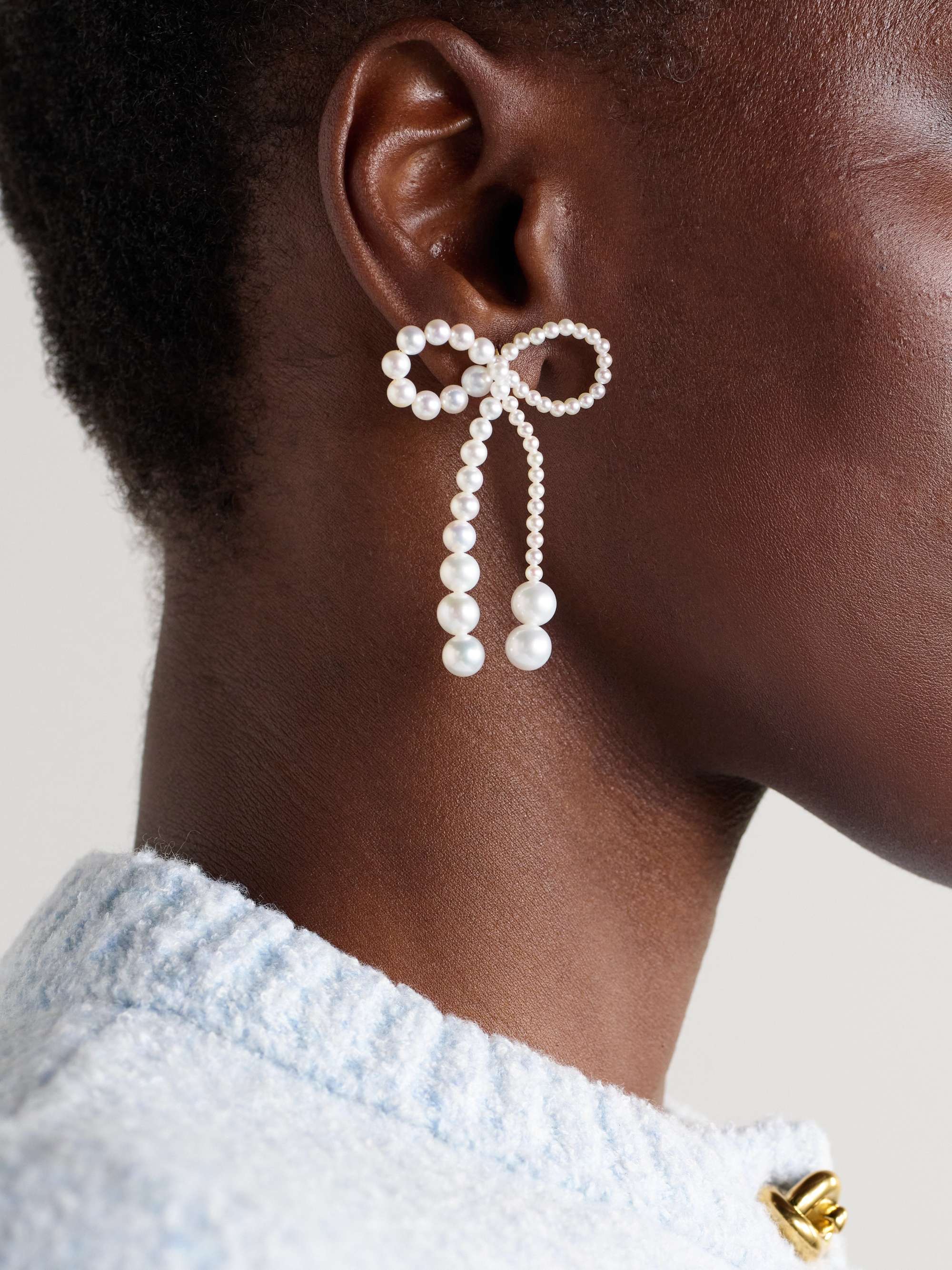 SOPHIE BILLE BRAHE Grand Rosette 14-karat gold pearl earrings