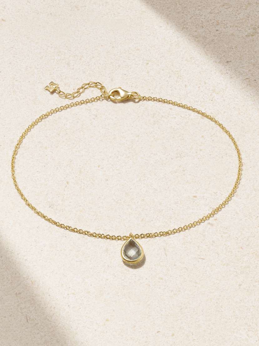 Mateo 14-karat Gold Amethyst Anklet
