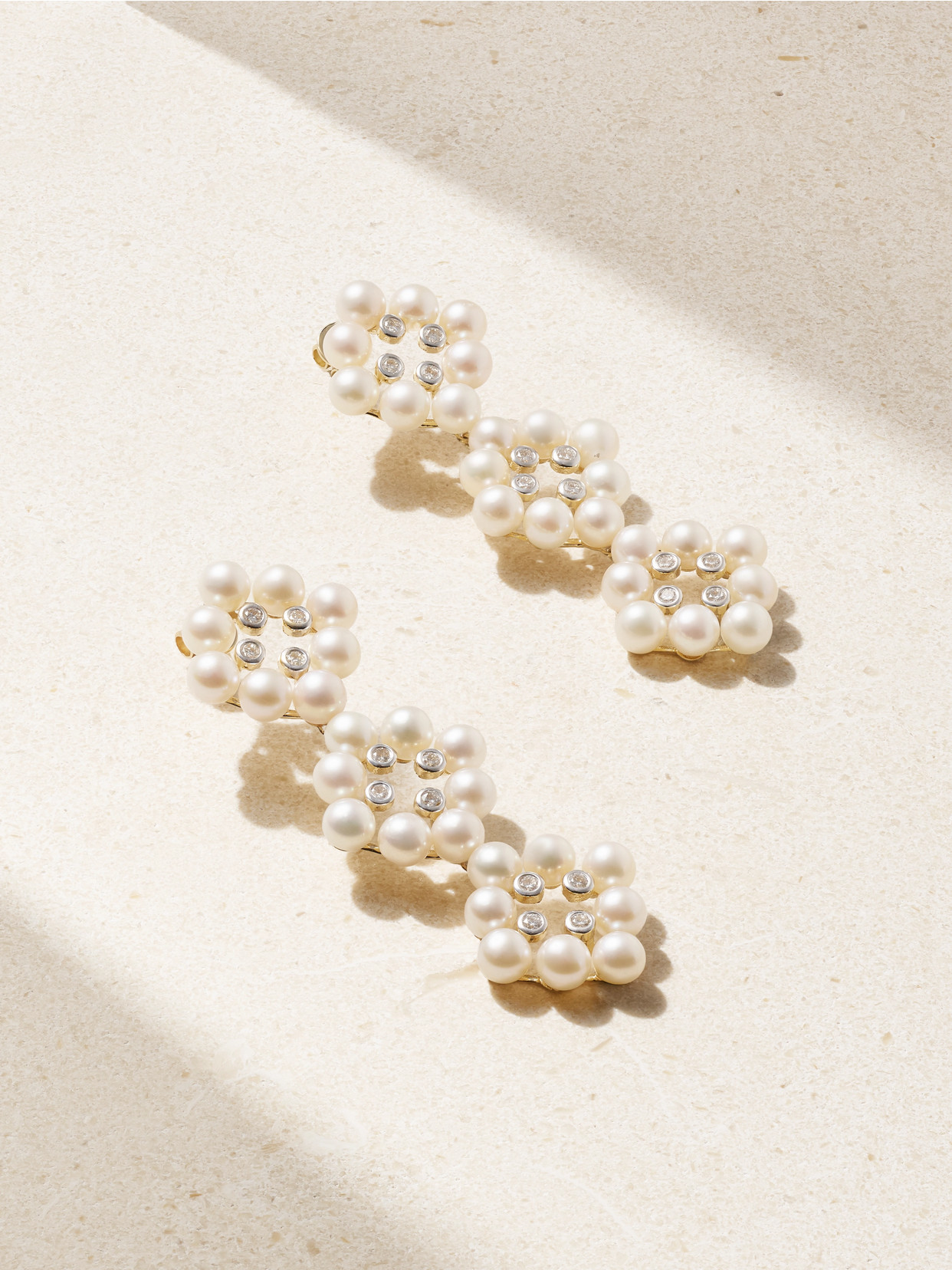 Mateo - 14-karat Gold, Pearl And Diamond Earrings - White