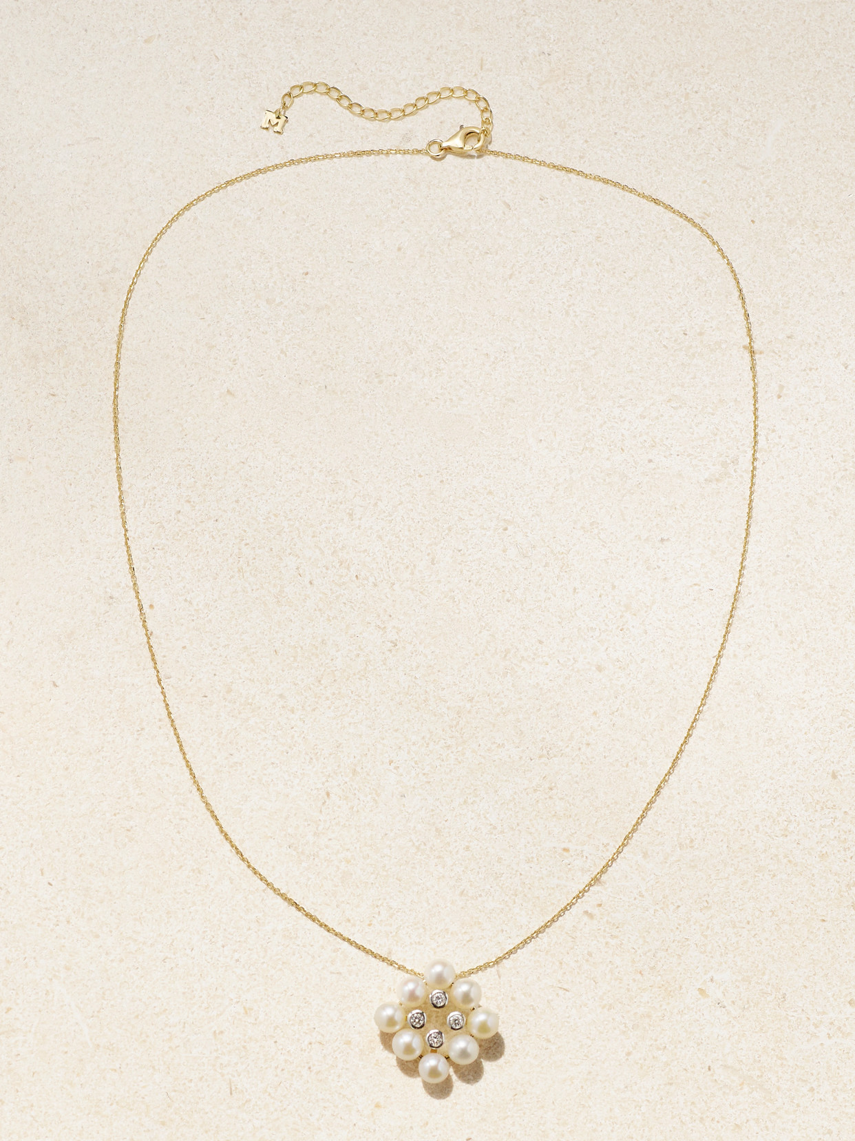 Mateo 14-karat Yellow And White Gold, Pearl And Diamond Necklace In Gold