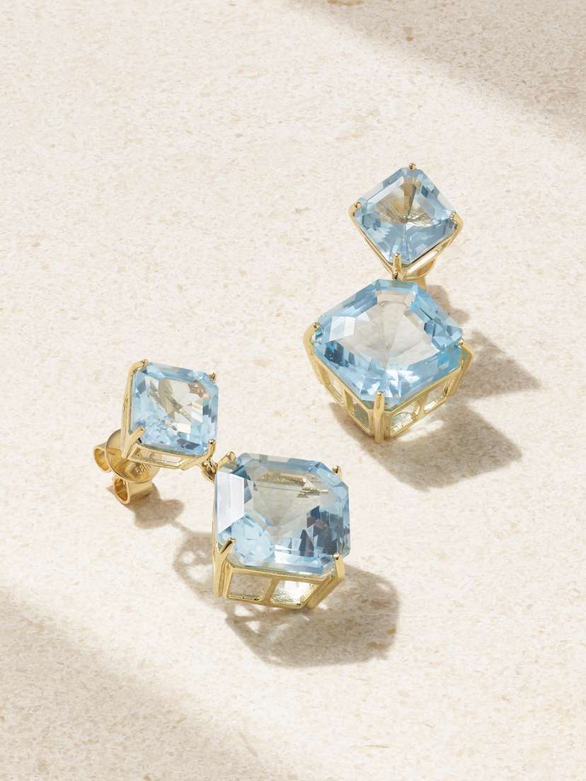 Mateo 14-karat Gold Topaz Earrings