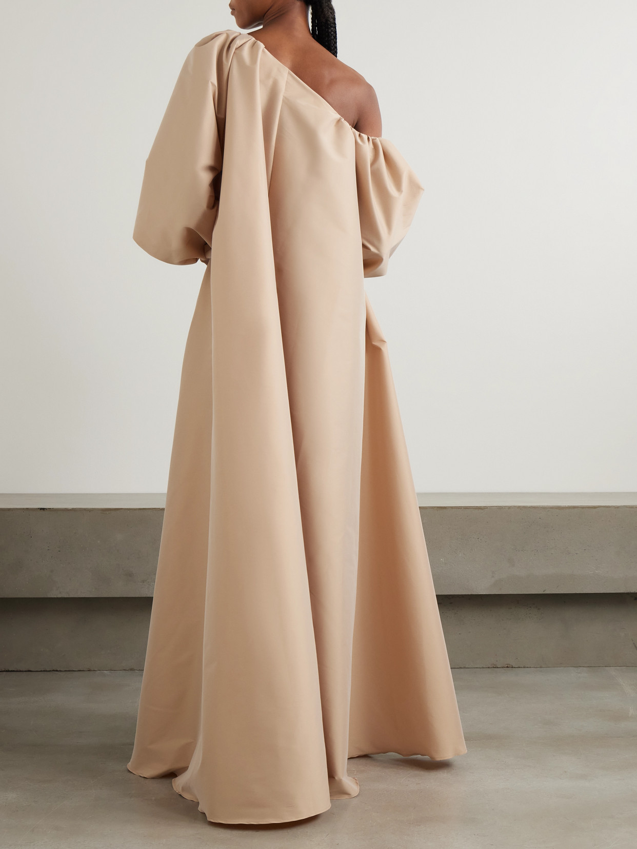 Bernadette Nathalie Off-the-shoulder Taffeta Gown In Neutrals