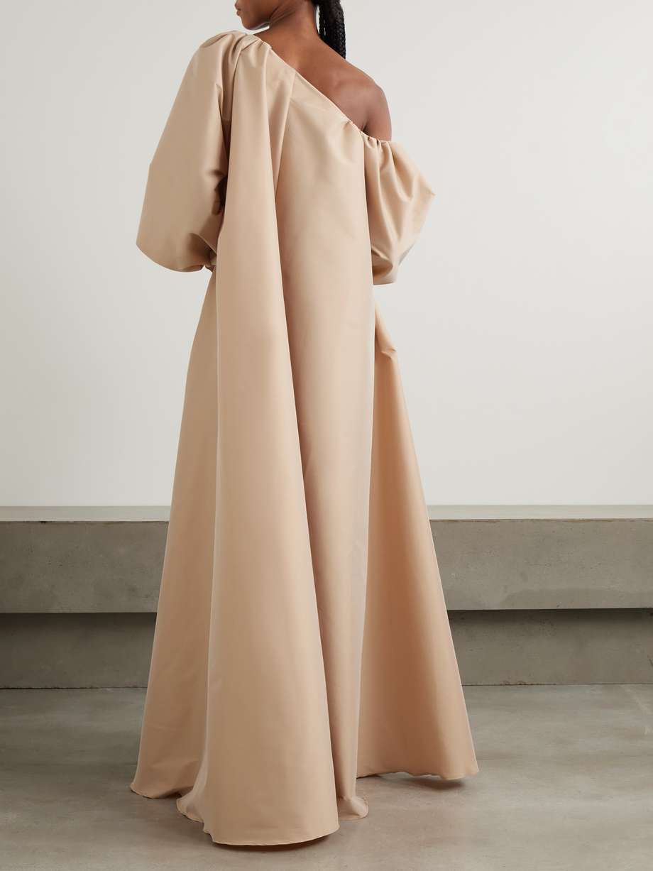 nathalie off-the-shoulder taffeta gown
