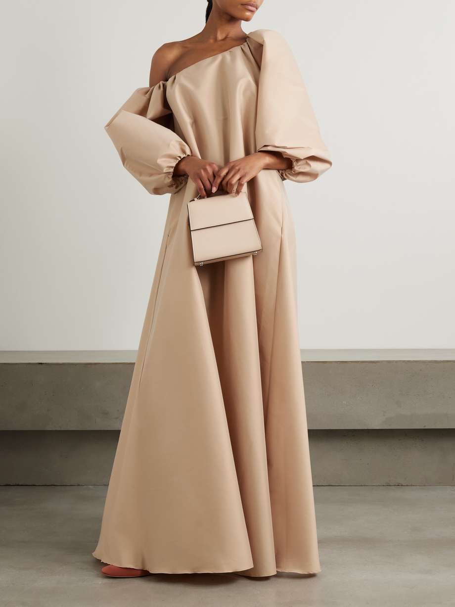 nathalie off-the-shoulder taffeta gown