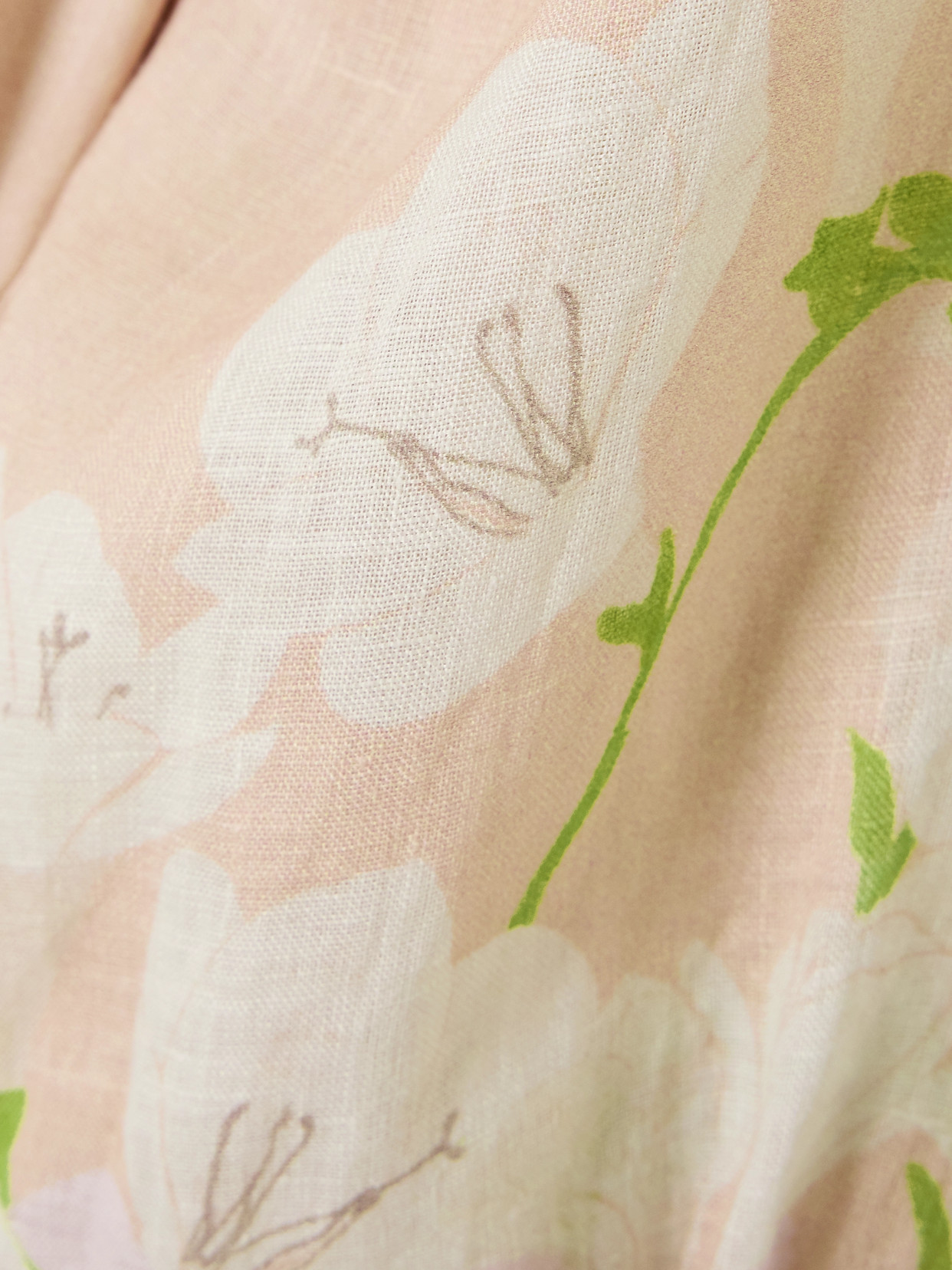 Bernadette Cara Off-the-shoulder Gathered Floral-print Linen Midi Dress In Neutral