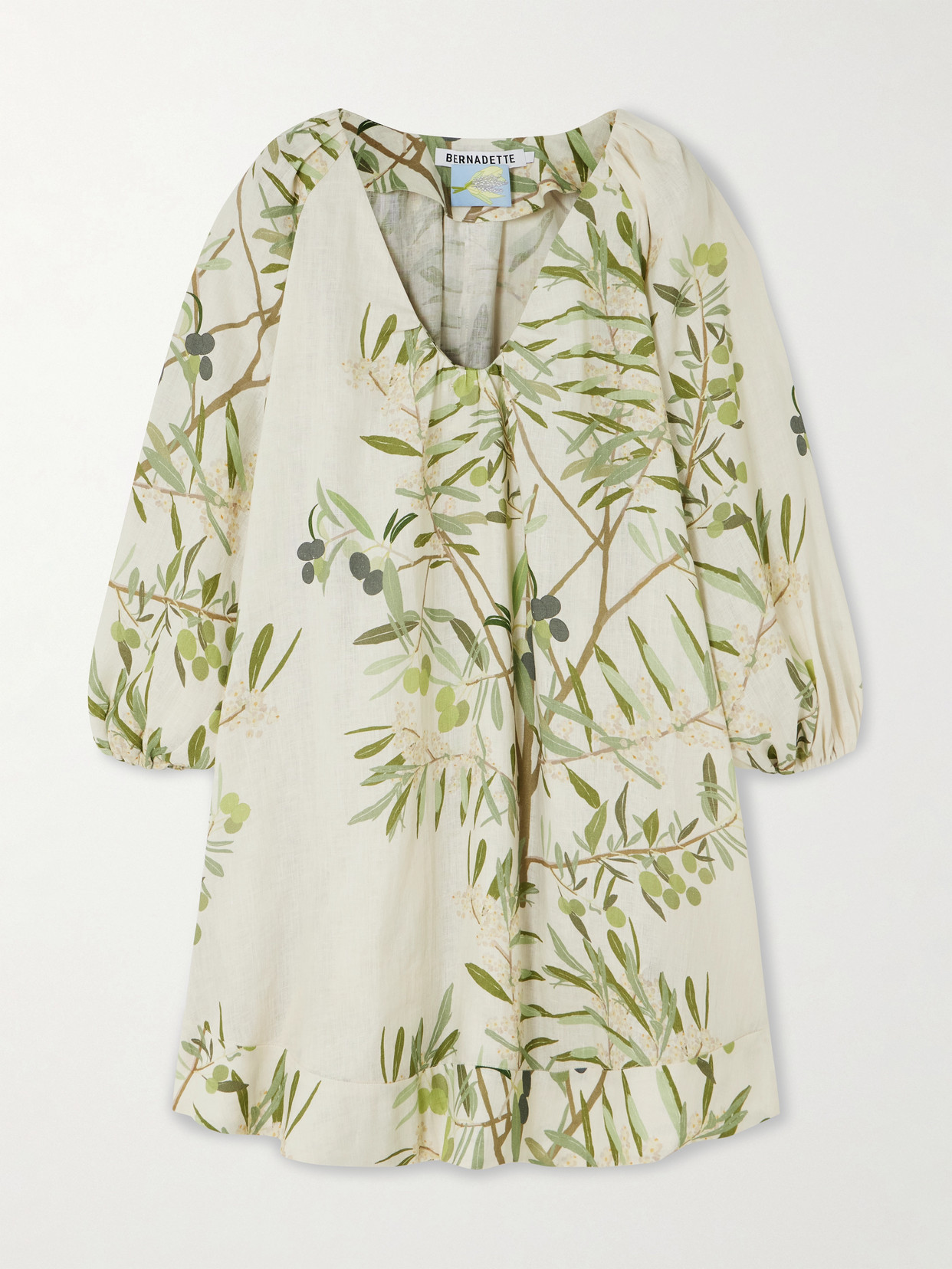 Bernadette Short Dress Georgette Linen Mini Dress In Multi