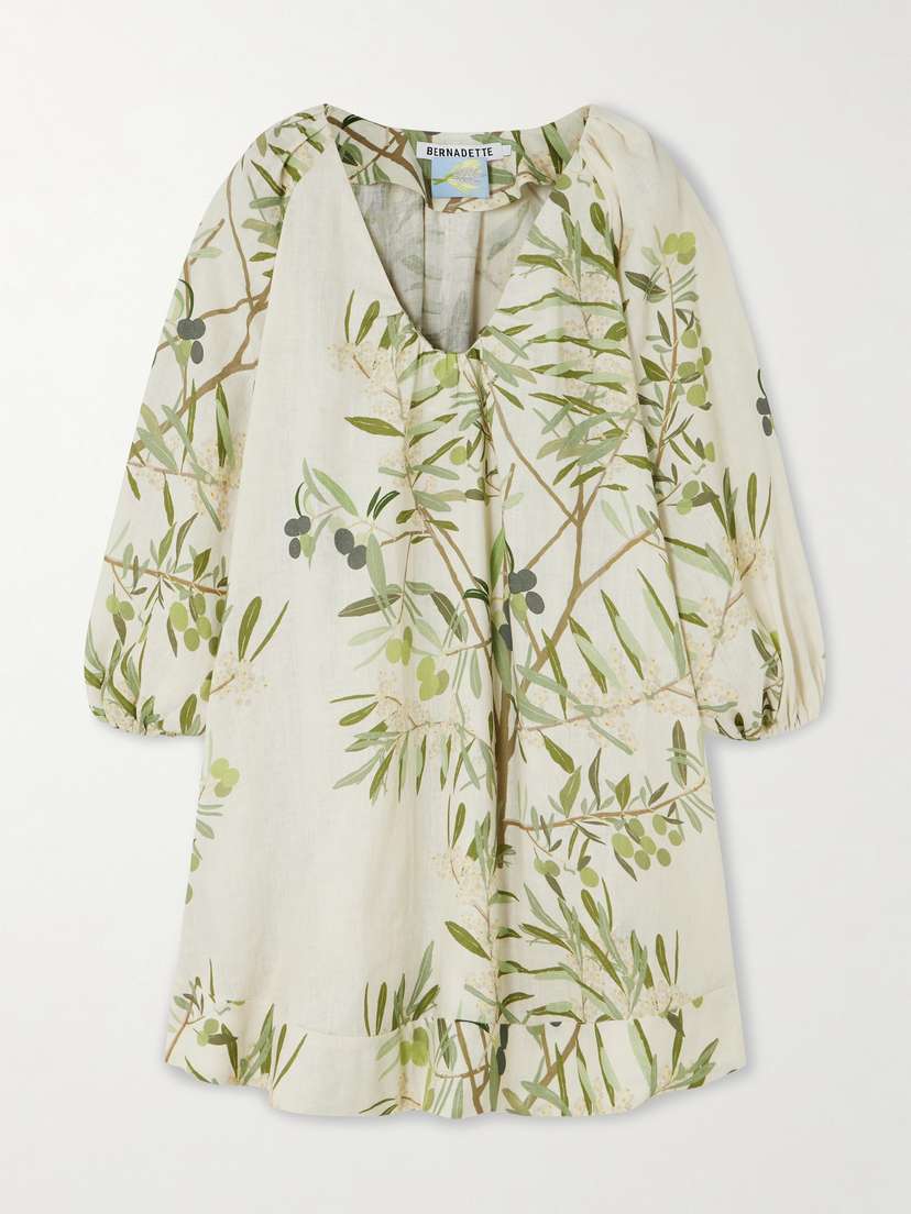 BERNADETTE Georgette Printed Linen Mini Dress
