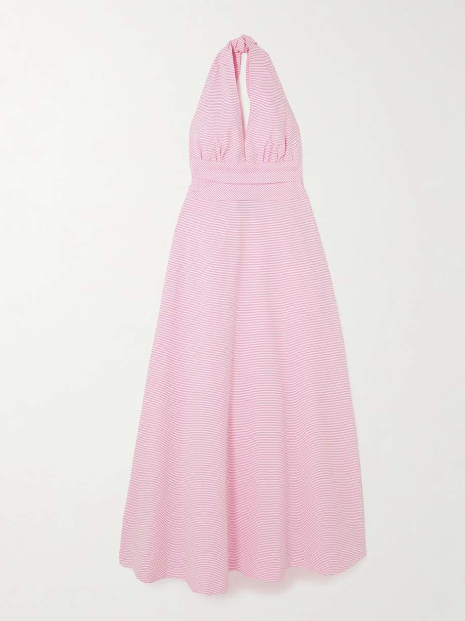marilyn striped cotton halterneck maxi dress