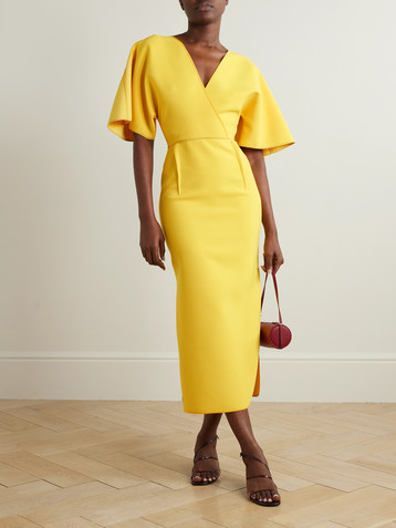 Maticevski Benefit wrap-effect pleated crepe midi dress