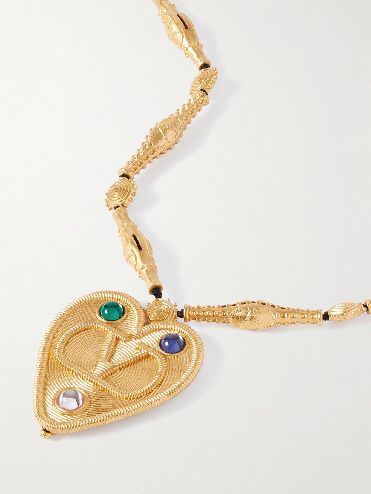 Valentino Gold-tone, Crystal And Cord Necklace In Gold