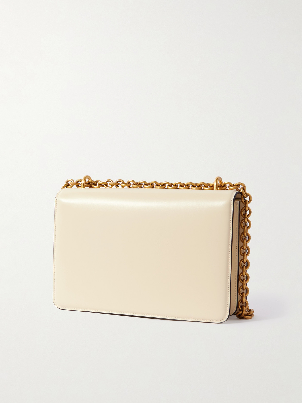 Valentino Leather Shoulder Bag Chain Strap In White