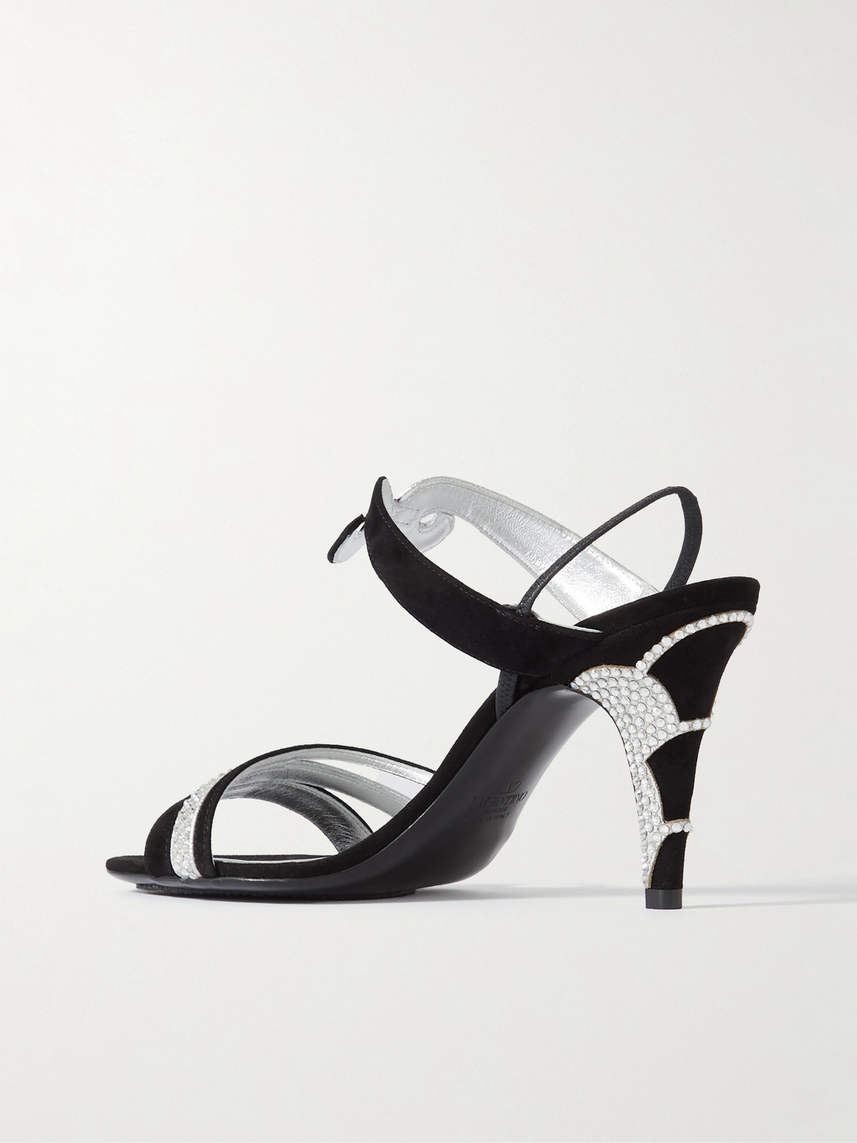 Valentino 85mm L'une Et L'autre Sandals In Silver