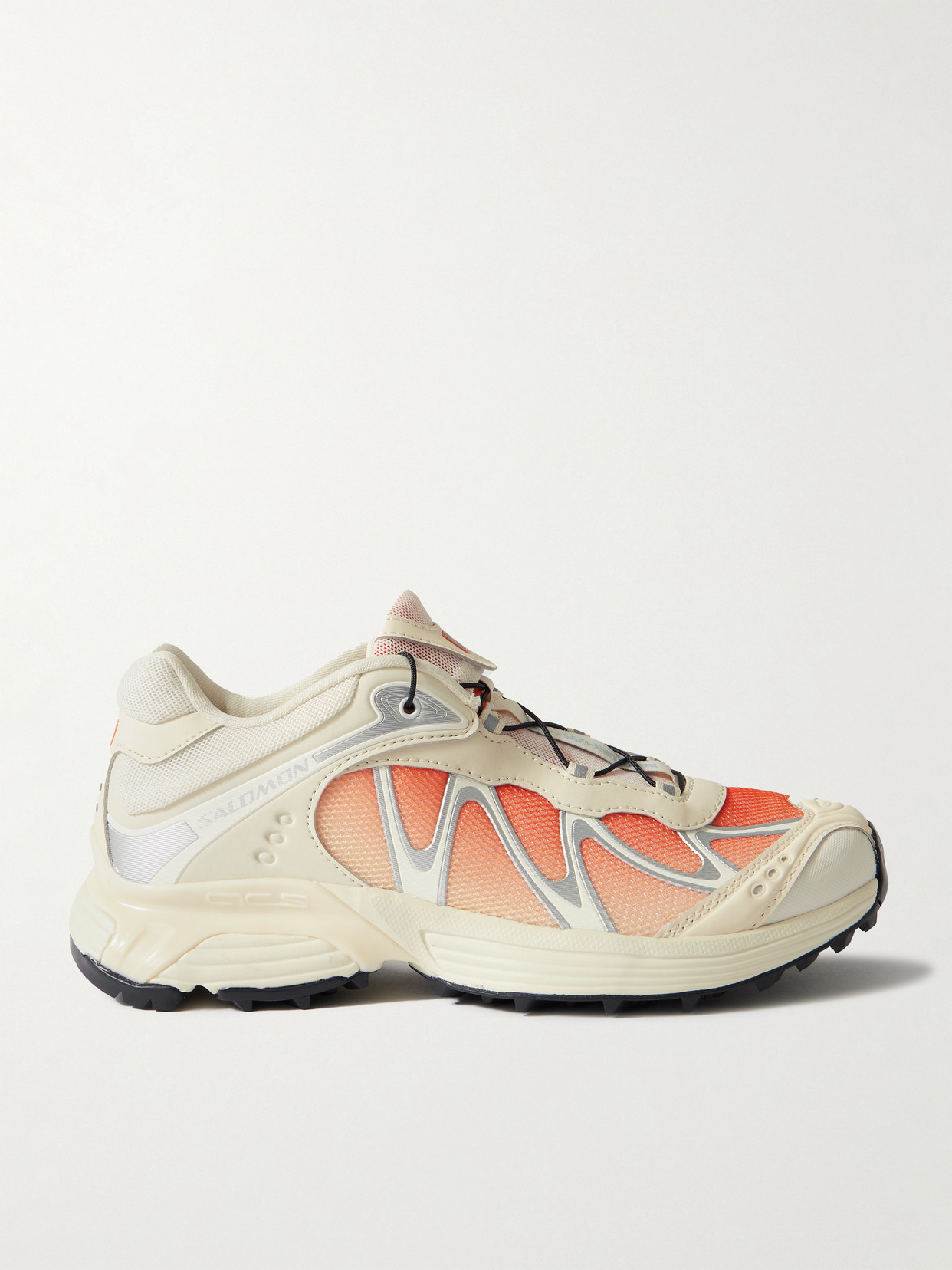 Salomon Xt-whisper Rubber-trimmed Ombré Mesh Sneakers In Cream