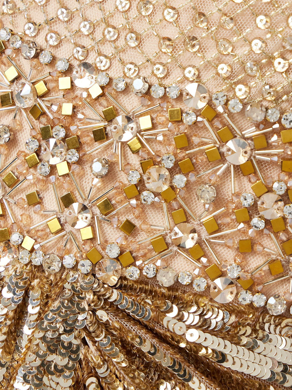 Shop Jenny Packham Only You Draped Embellished Tulle Gown In Gold