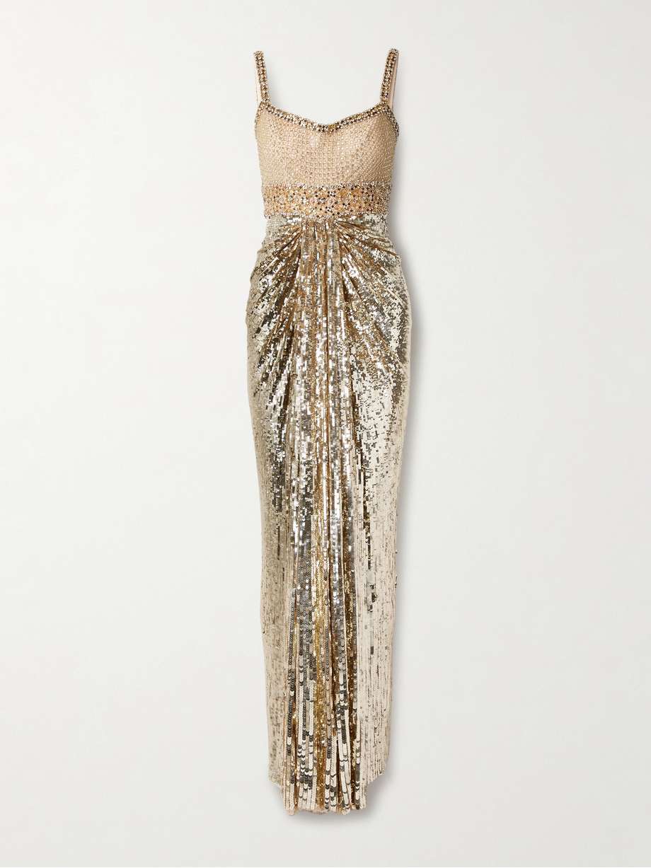 only you draped embellished tulle gown