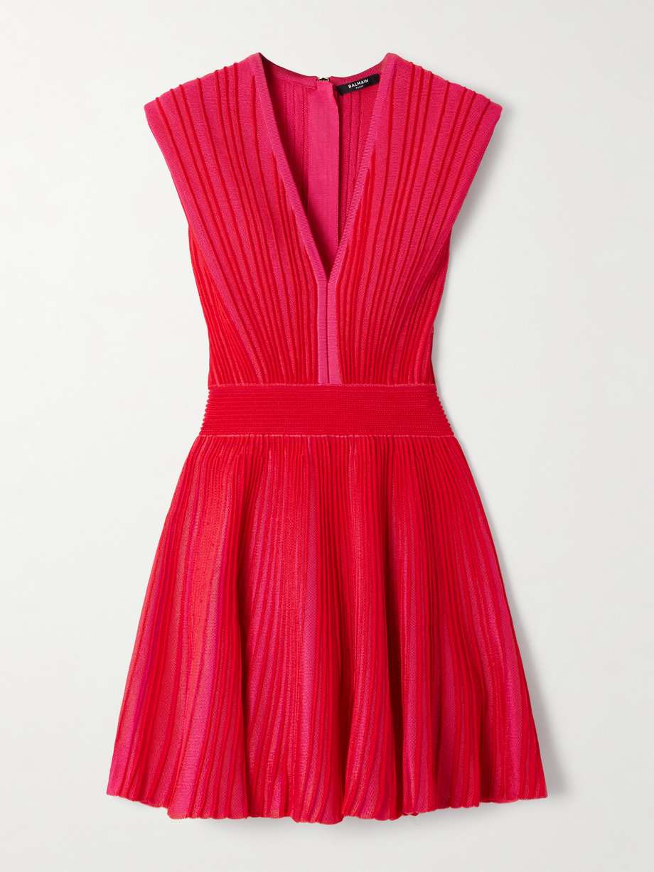 striped knitted mini dress