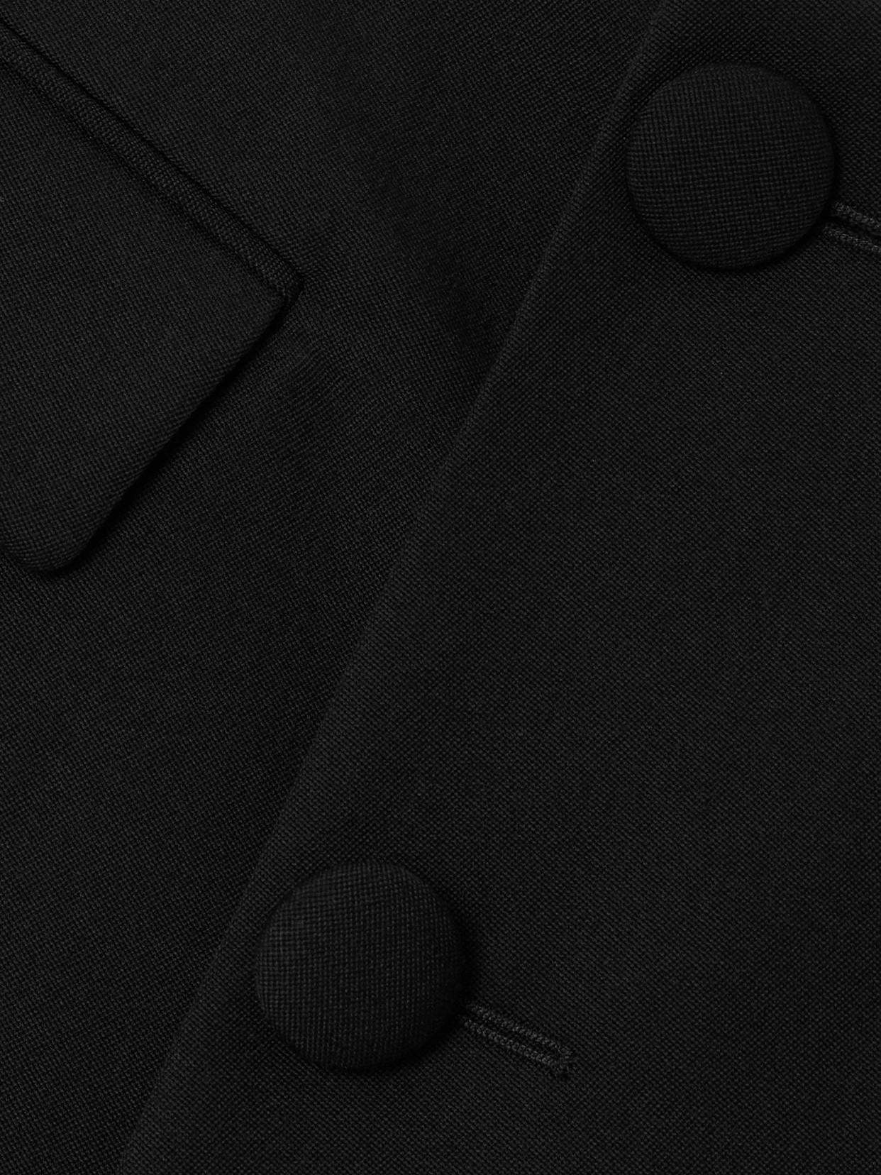 Balmain Wrap-effect Button-embellished Wool Shorts In Black