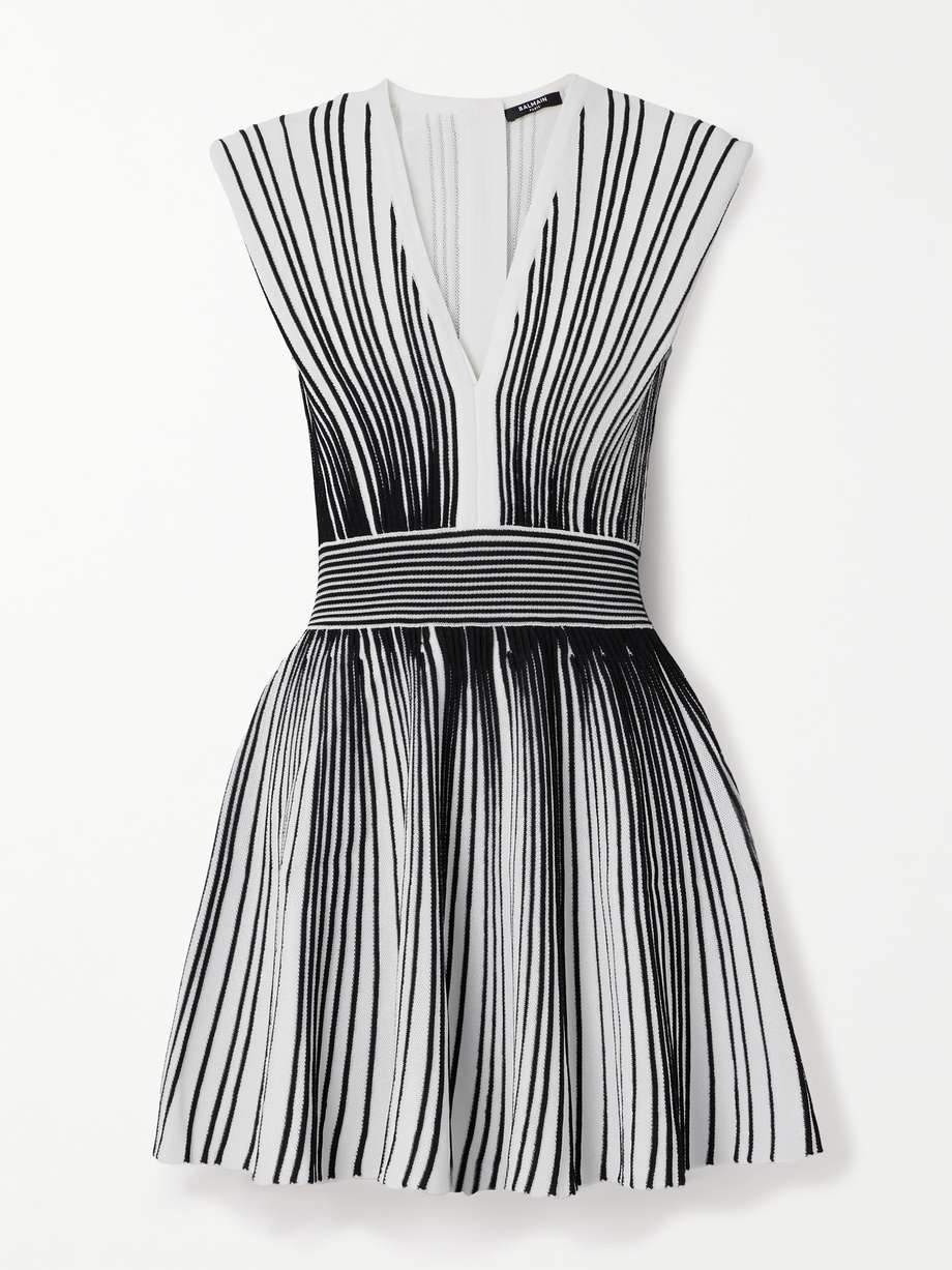 striped knitted mini dress