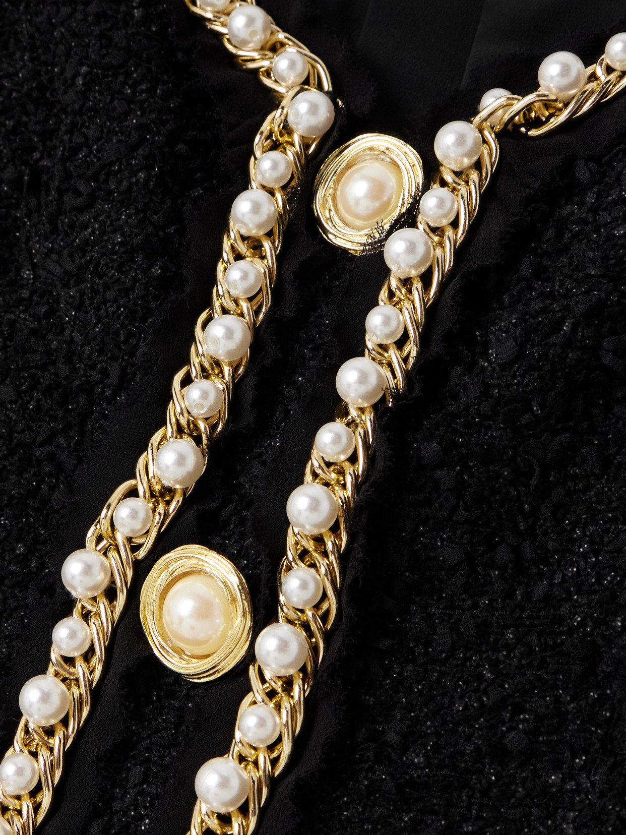 BALMAIN EMBELLISHED METALLIC TWEED MINI DRESS