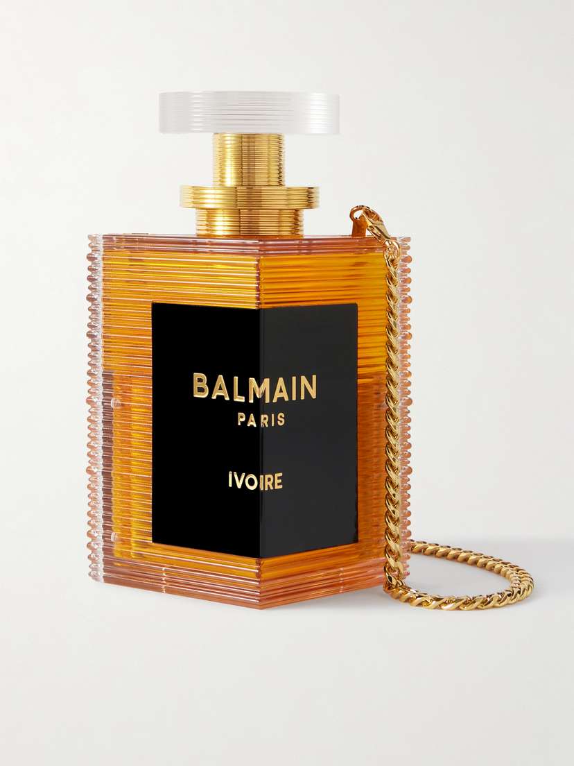 Balmain Parfum Gold-tone And Resin Clutch