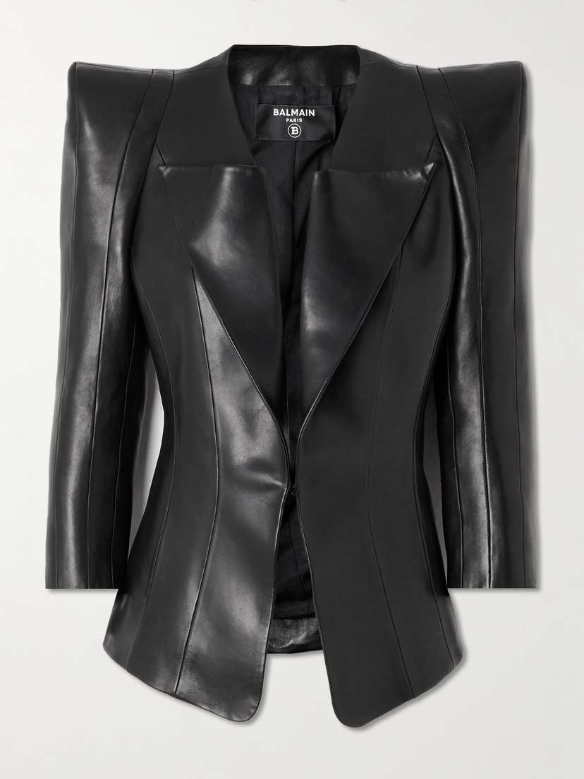 Balmain Paneled Leather Jacket