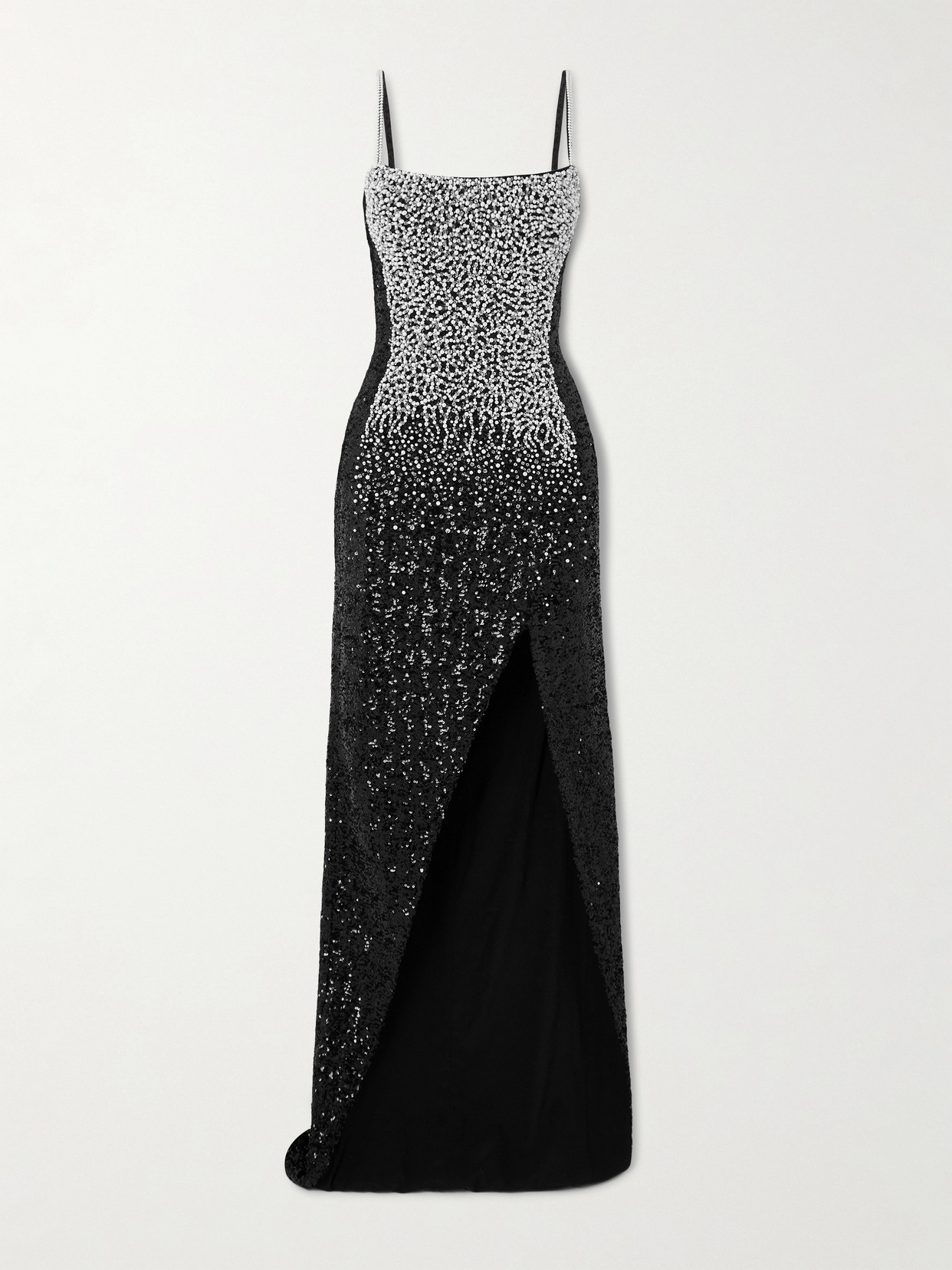Balmain Embellished Crepe Gown In Black